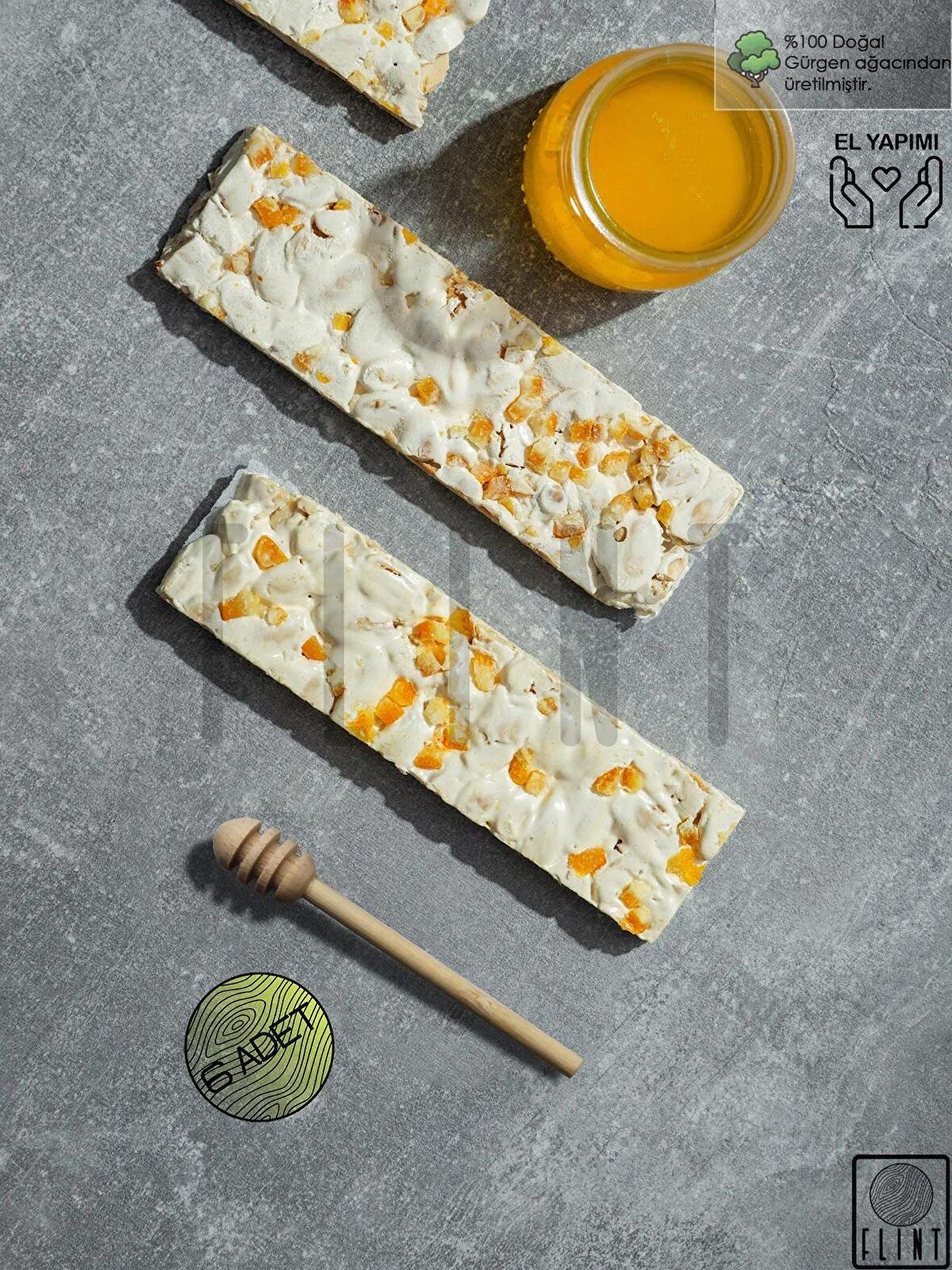 Gürgen el yapımı ahşap bal kaşığı tahta reçel pekmez kaşığı sunum dekoratif kaşık 9 cm 6'lı