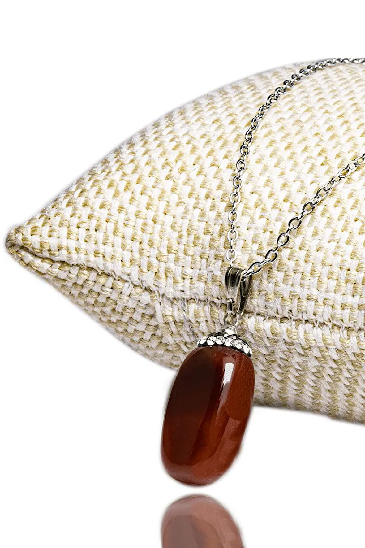 Sertifikalı Doğal Yemen Akik Taşı Kolye