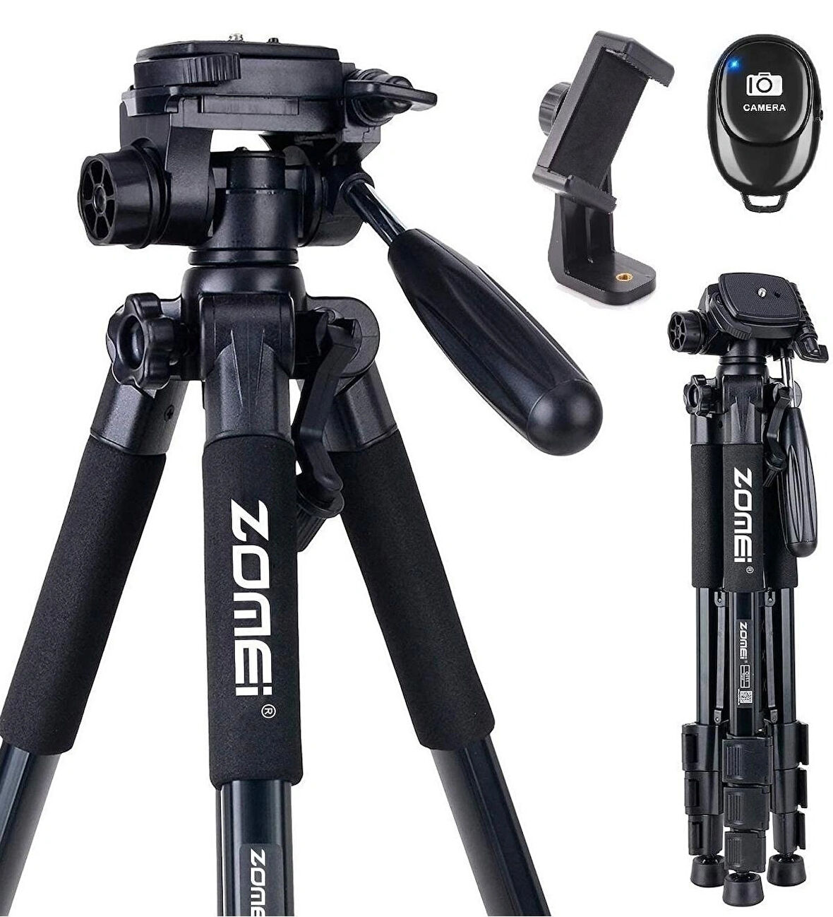 Q111 Profesyonel Alüminyum Tripod 5 Kg Taşıma Kapasiteli Çantalı Premium Tripod 140cm Yükseklik Kapasiteli Siyah