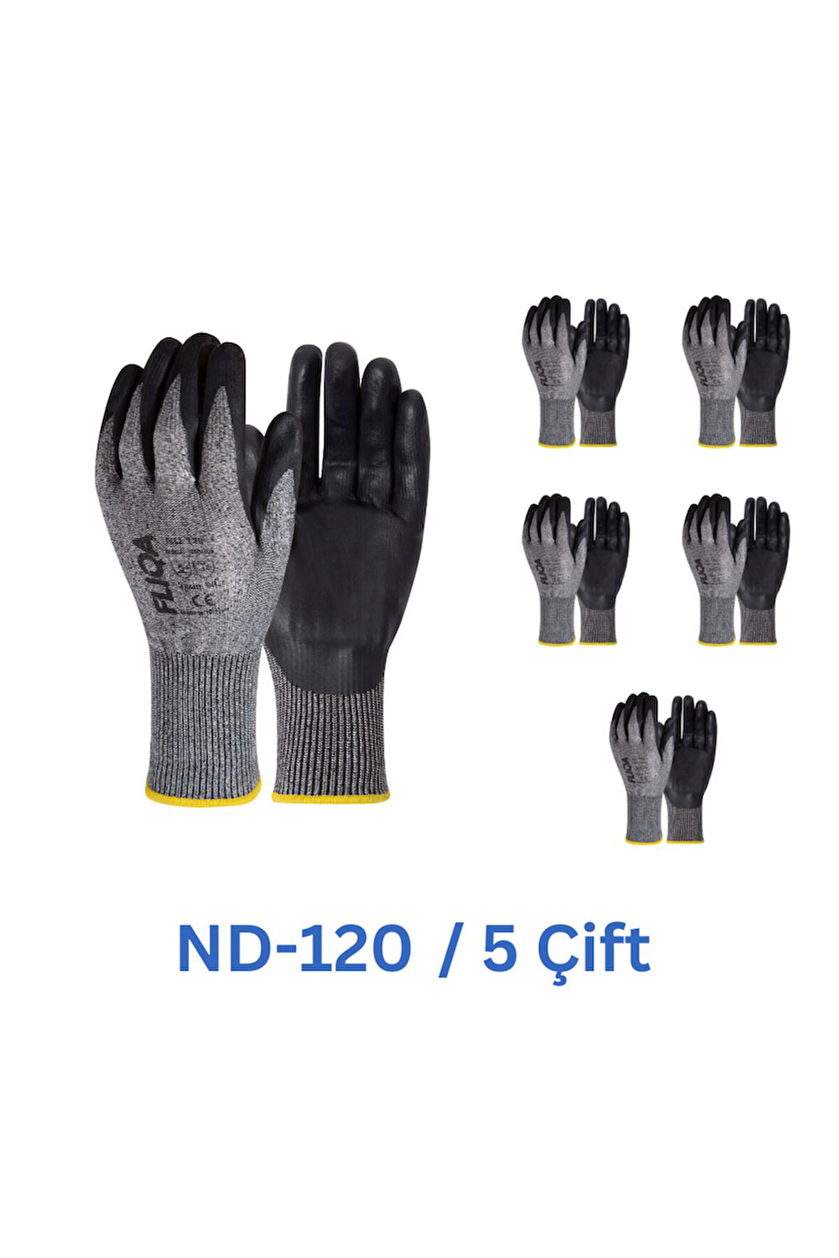 ND-120 Nitril Kesilmeye Dayanıklı Eldiven; D Seviyesi Koruma ve Dayanıklılık No:9-5Çift