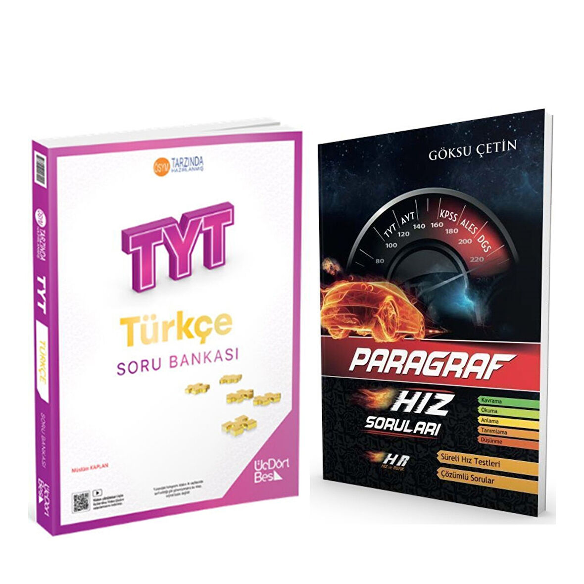 Üç Dört Beş TYT Türkçe ve Hız ve Renk Paragraf Soru Bankası 2 Kitap Set