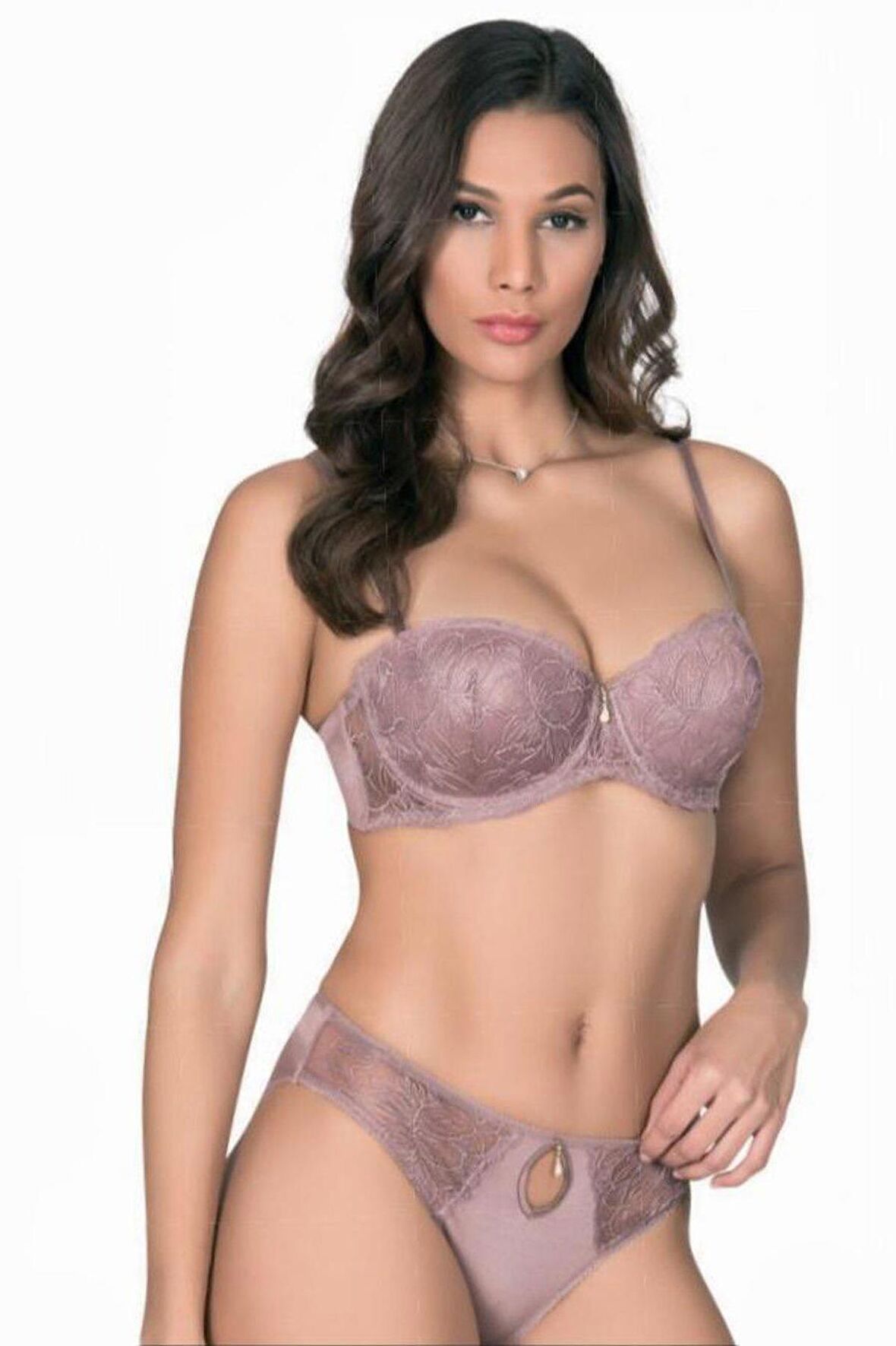 Le Jardin 5155-B Desteksiz-Balenli Silikon Nicolina Sütyen Takımı