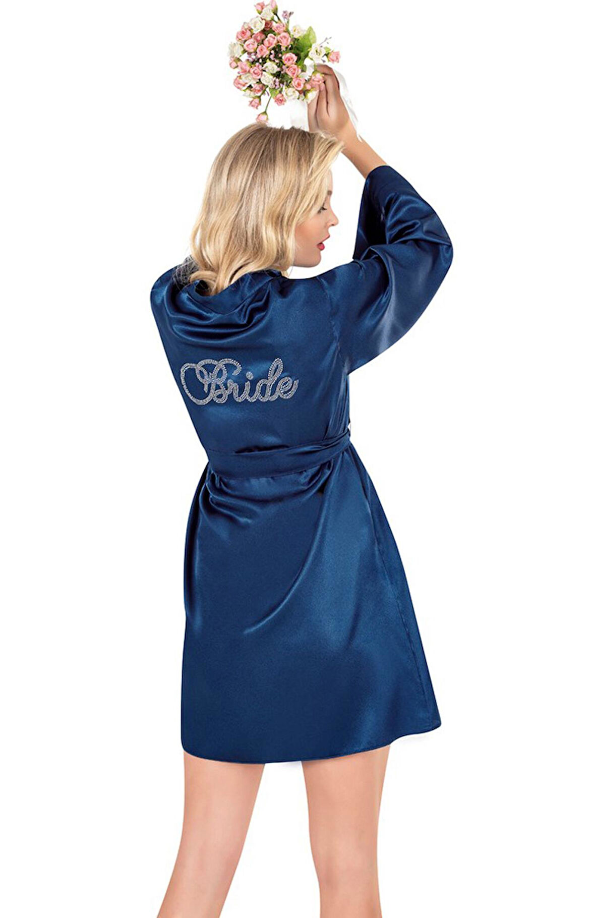 Moon Girly 1153 Taşlı Saten Sabahlık Bride / Gelin