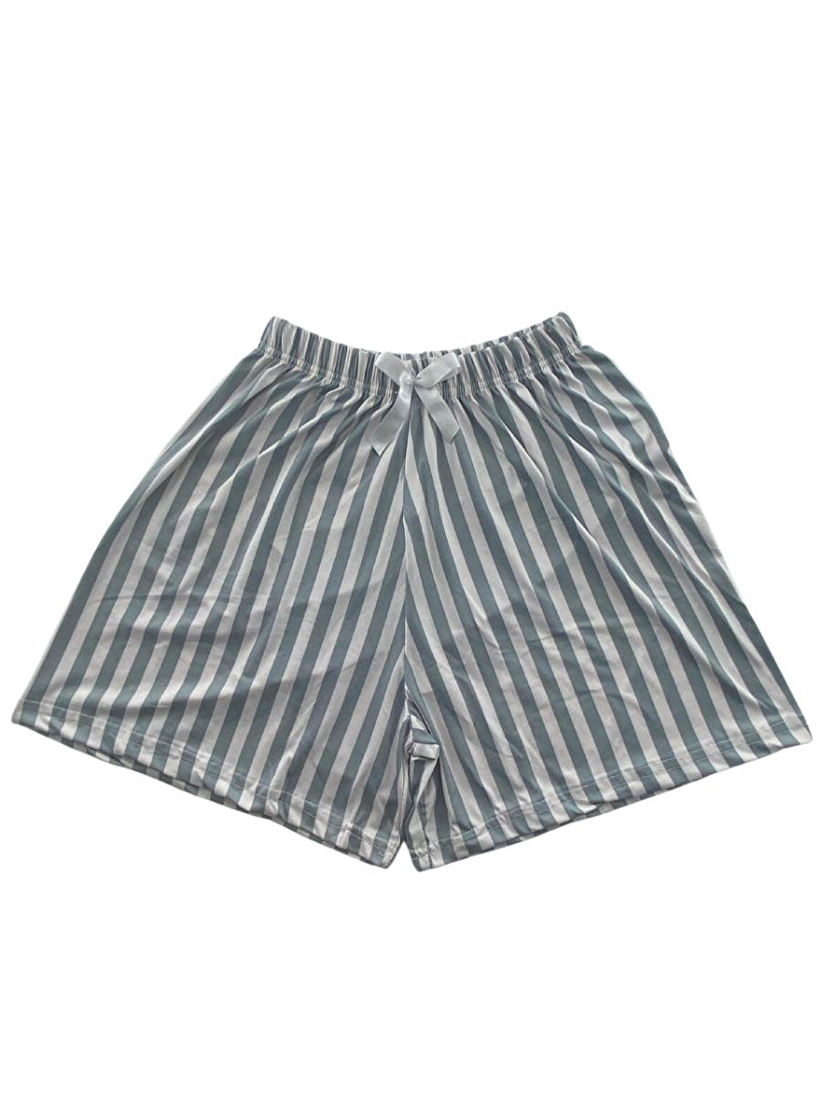 Kadın Kalın Beyaz Çizgili Şort Milan - 001 