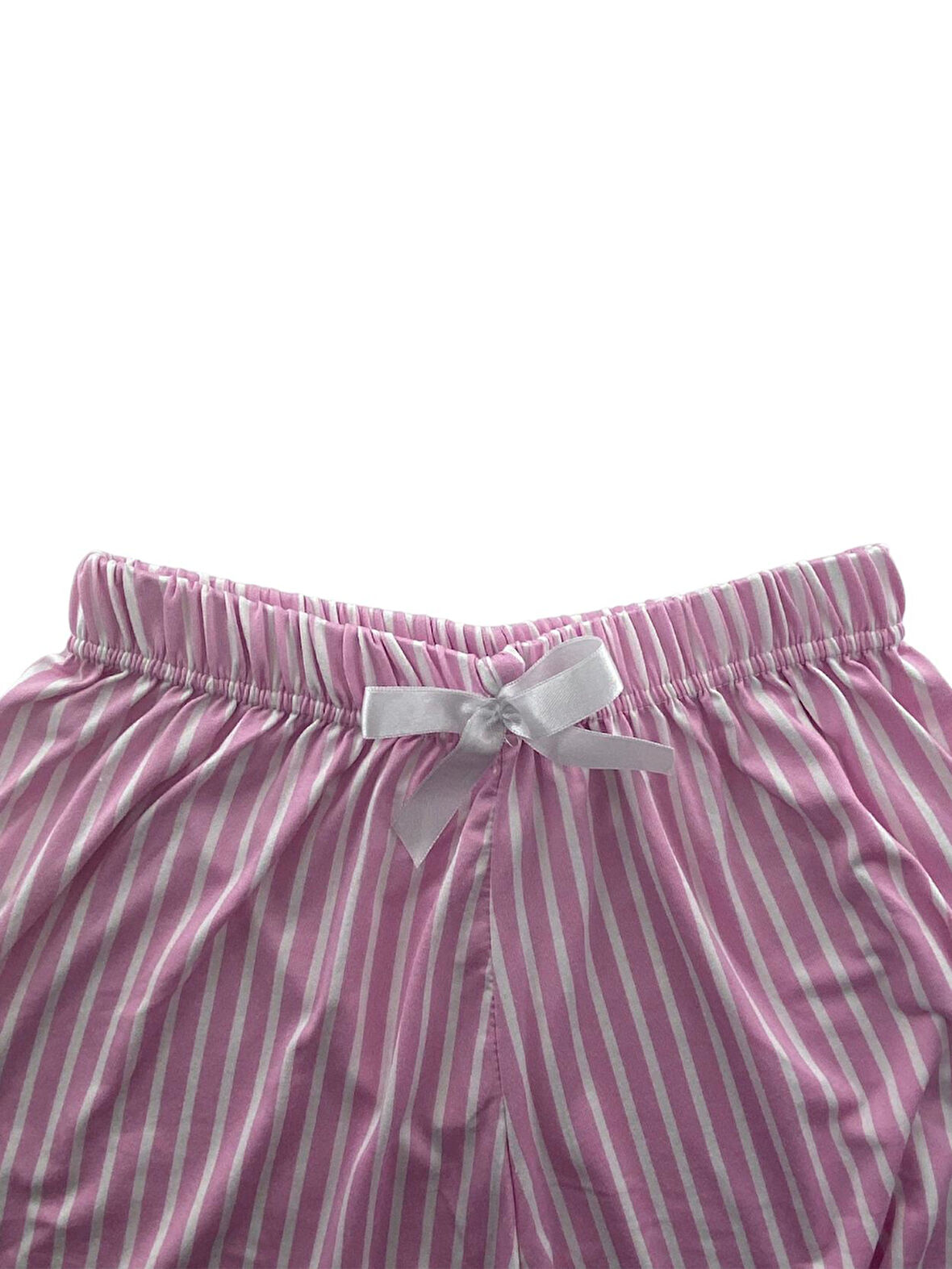 Kadın İnce Beyaz Çizgili Şort Milan - 001 