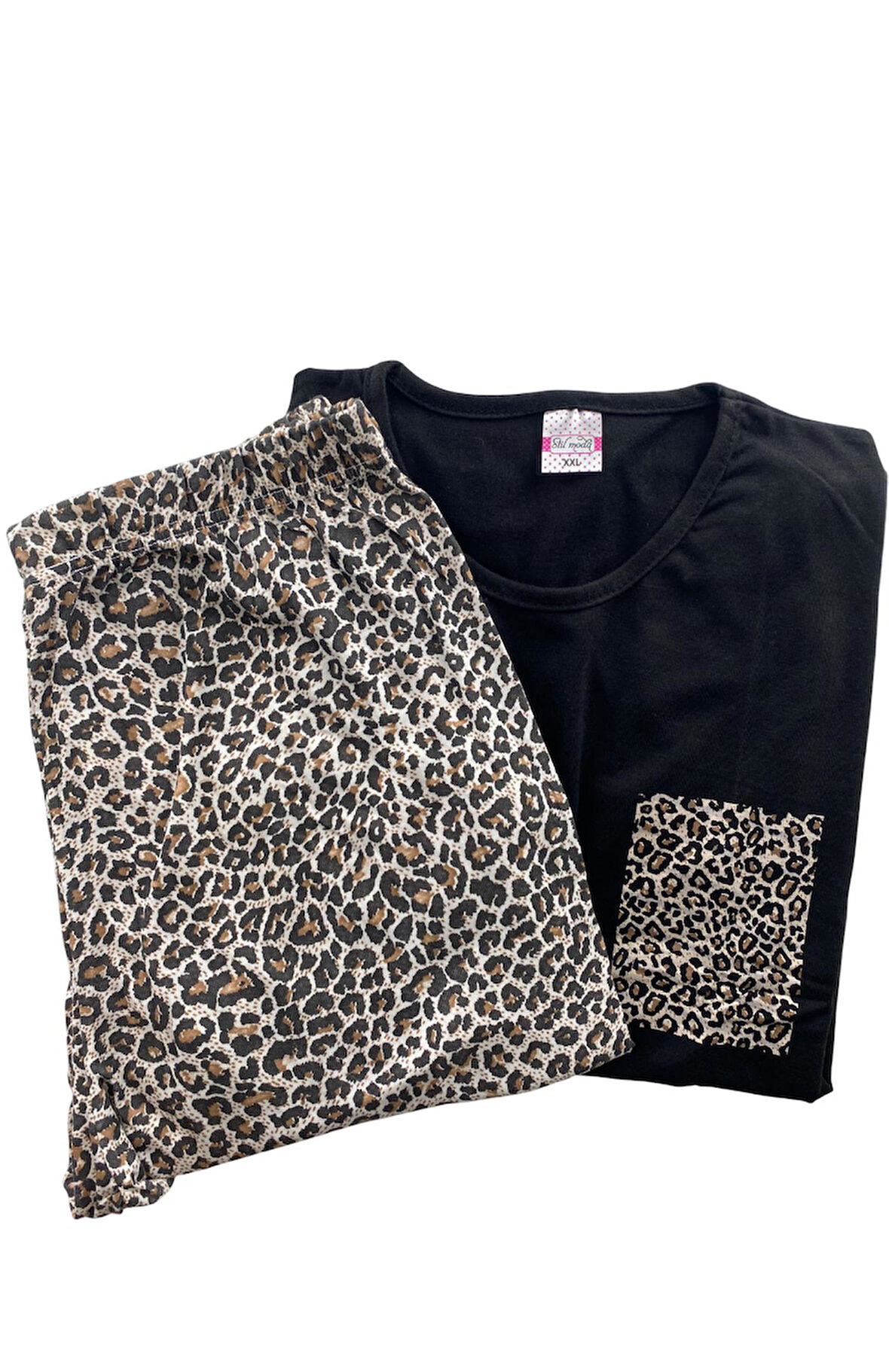 Kadın Leopar Desenli Pijama Takım - 5791 - STLLA PNK