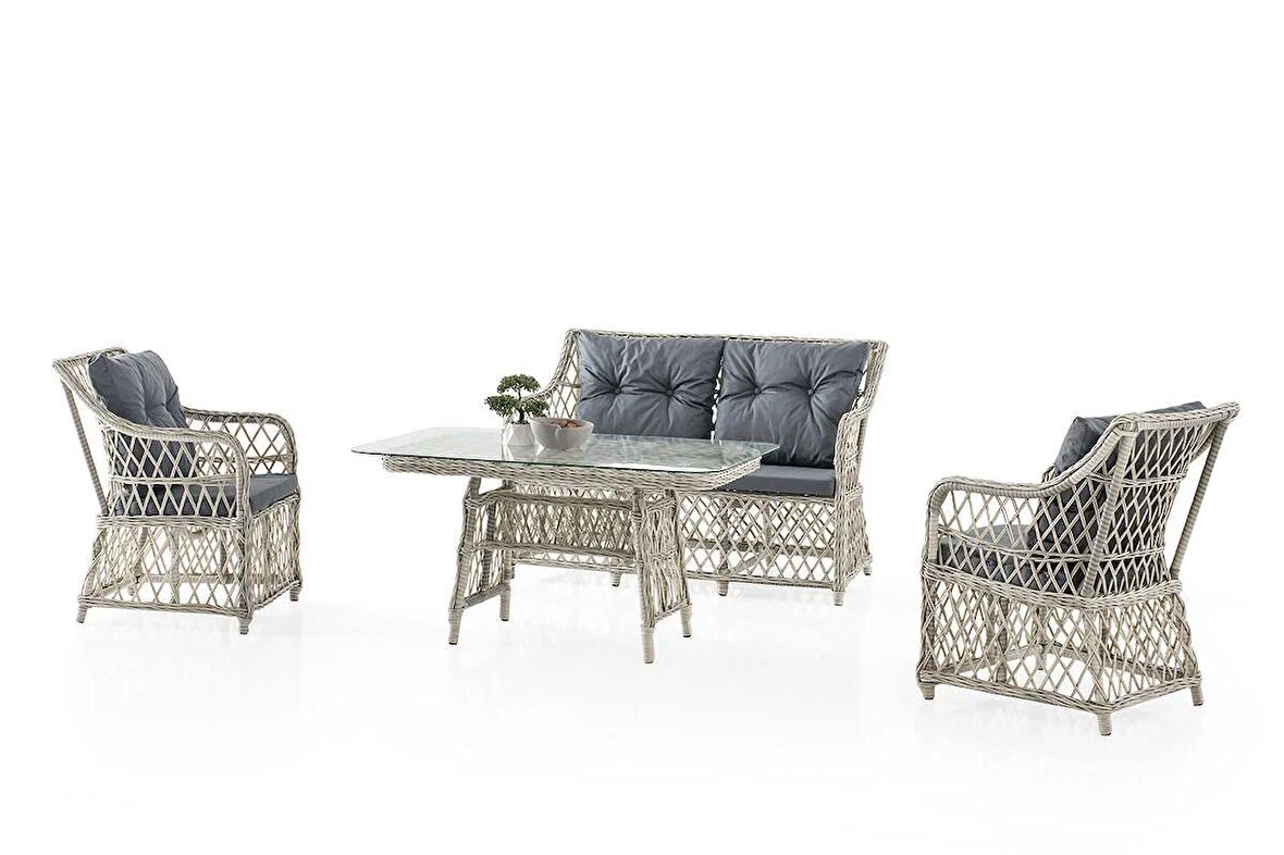 Floray - Rattan Bahçe Balkon Çay Takımı