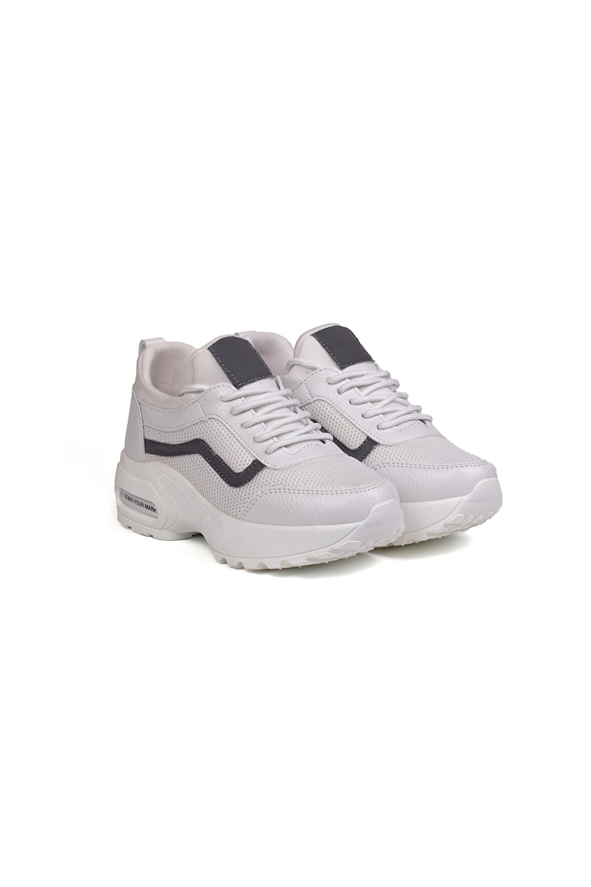 Kız Çocuk Beyaz Fileli Rahat Günlük Sneaker Nefes Alan Spor Ayakkabı