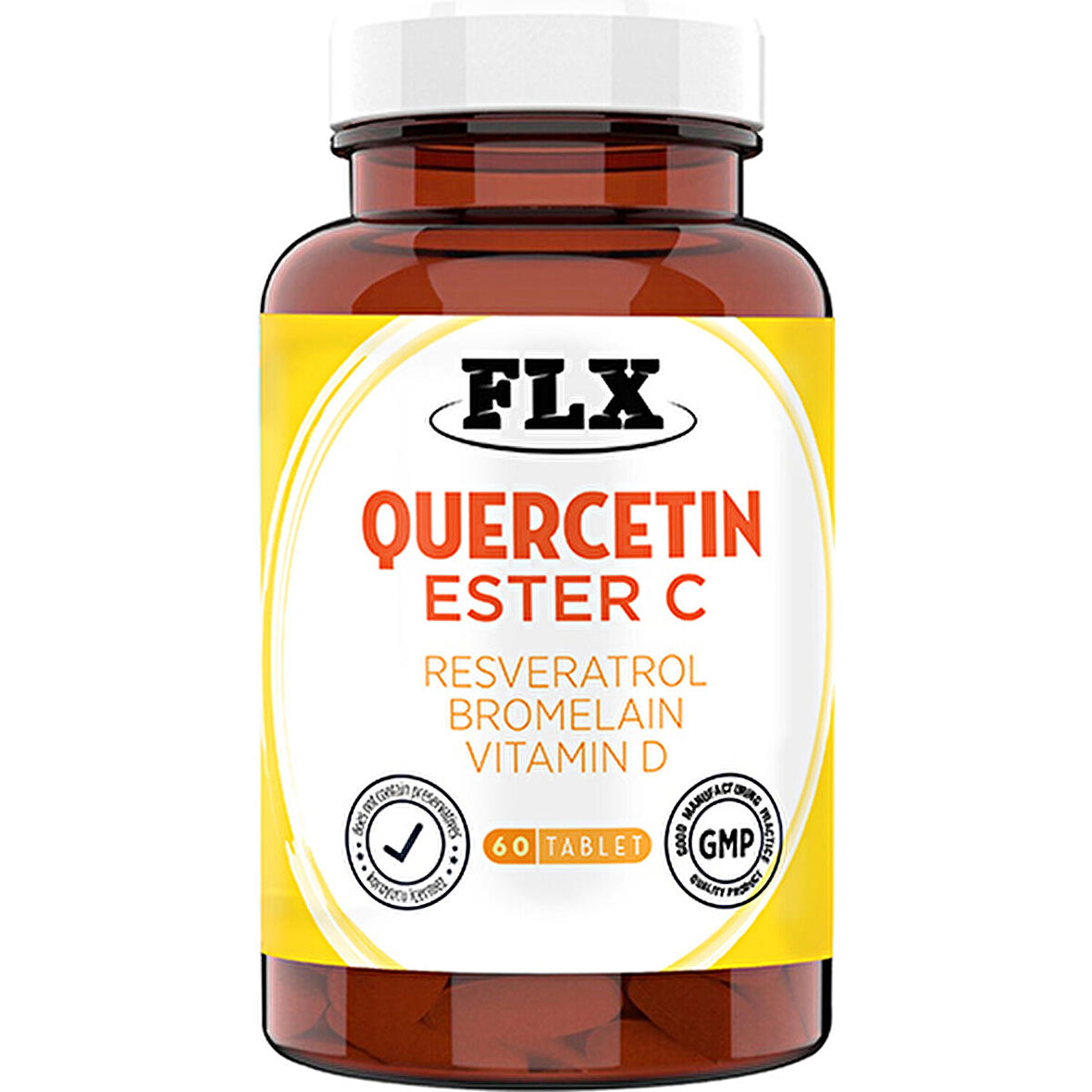 Flx Quercetin Complex Kuarcetin Ester C Bromelain Vitamin D Rutin Resveratrol Magnezyum Aserola 60 Tablet