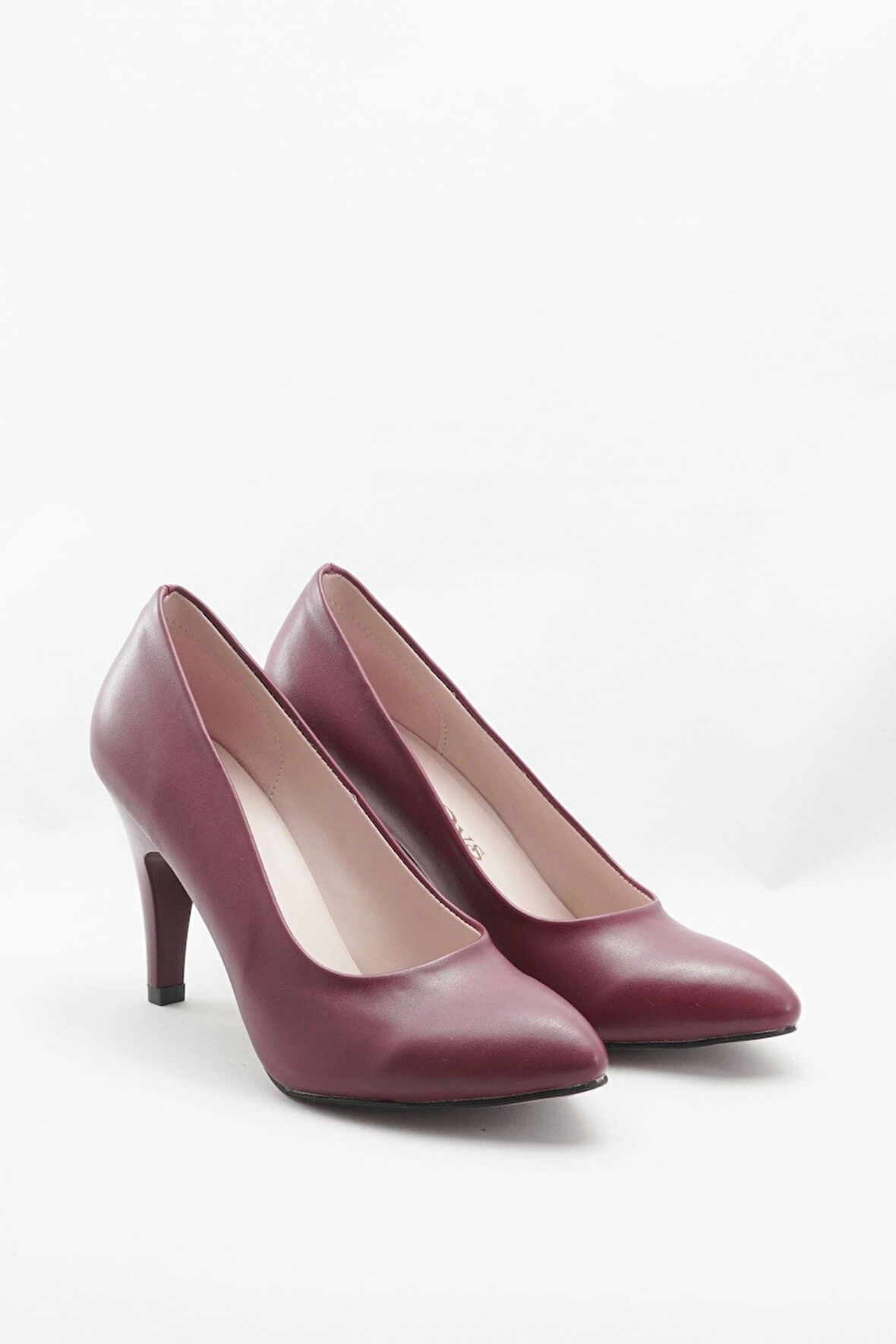 Kadın Moda Şık Bordo Klasik Topuklu Ayakkabı Topuklu Düğün Nişan Gece Abiye Ayakkabısı