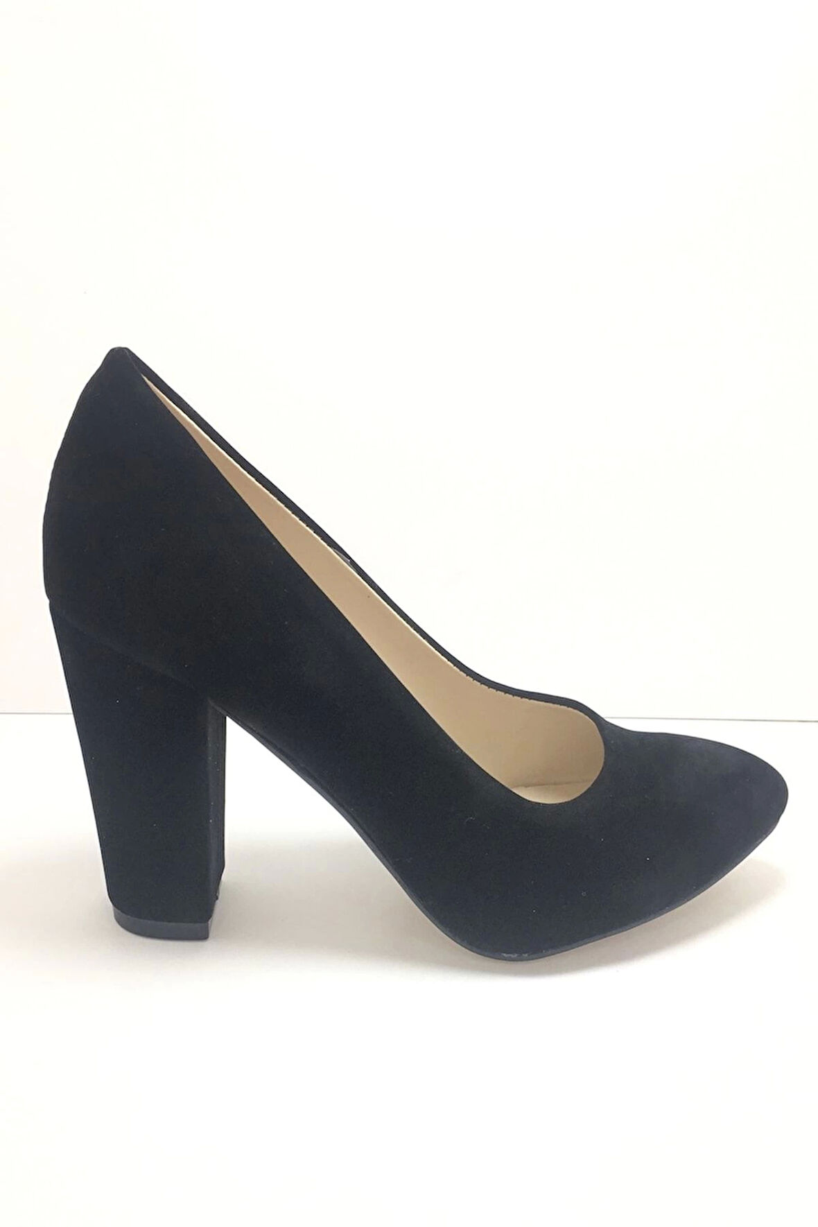 Kadın Moda Şık Siyah Süet Topuklu Ayakkabı Zarif Tasarım Düğün Nişan Gece Abiye Ayakkabısı
