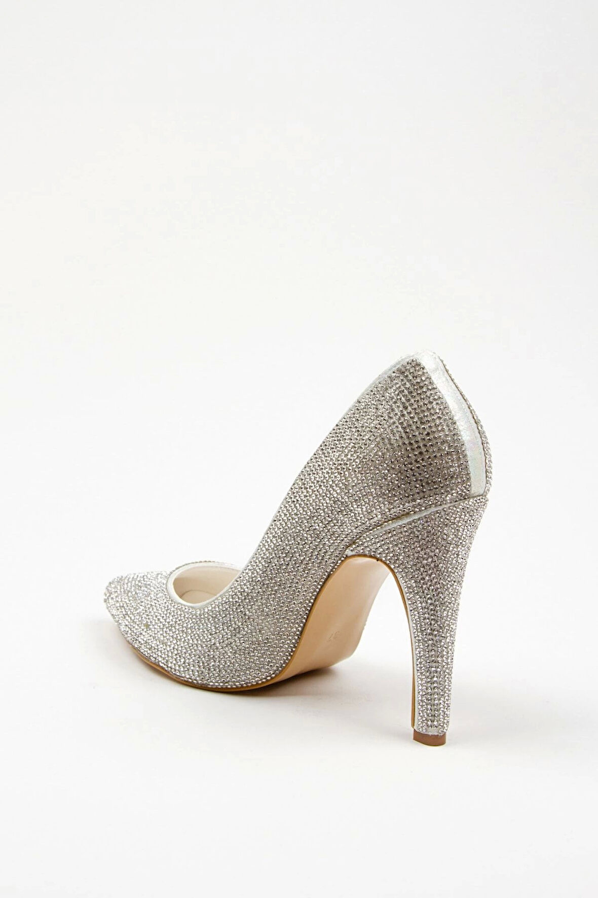 Kadın Moda Şık Gold Full Taş Aynalı Klasik Düğün Nişan Gece Abiye Ayakkabısı