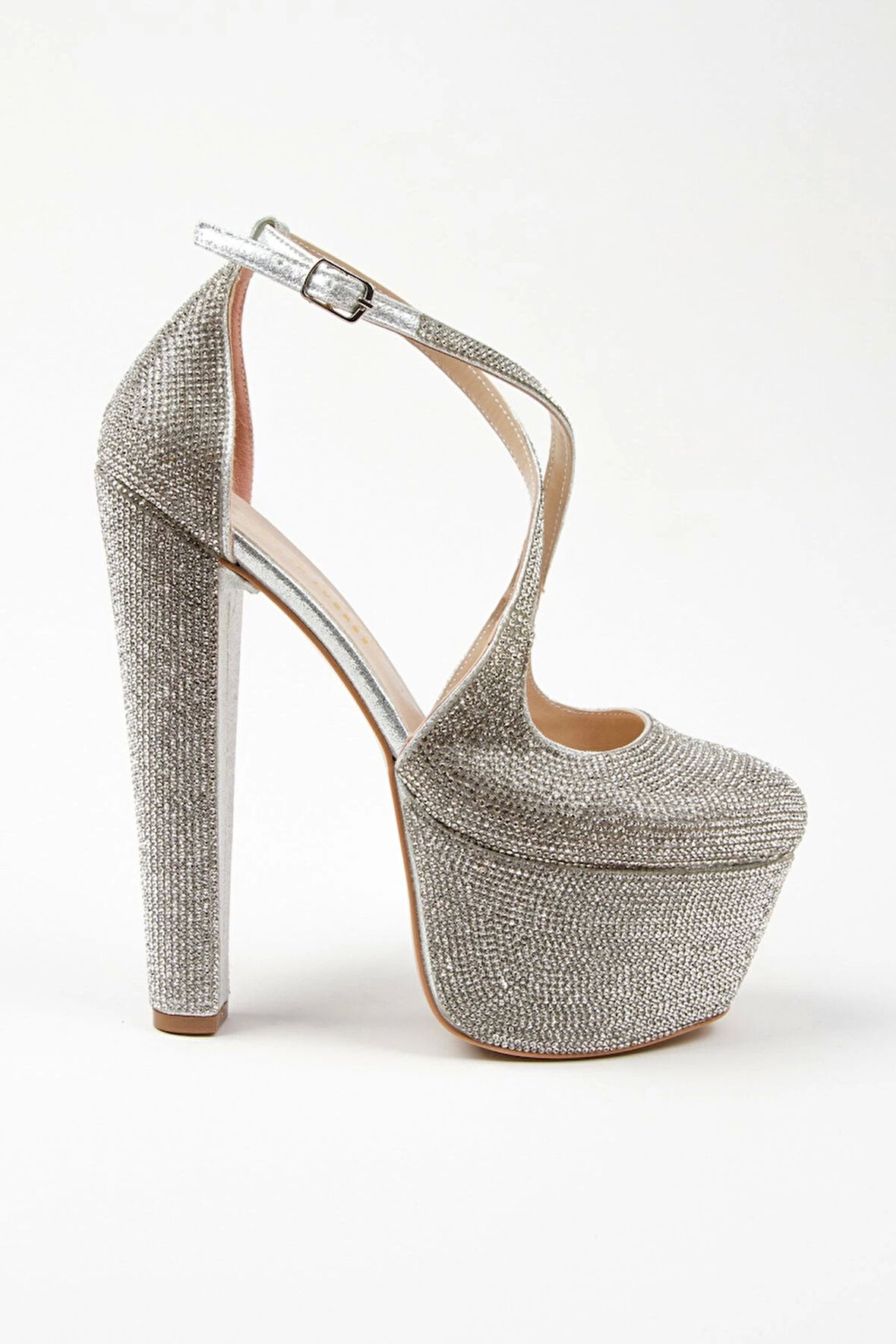 Kadın Moda Şık Gold Janjan Full Taş Düğün Nişan Gece Abiye Ayakkabısı