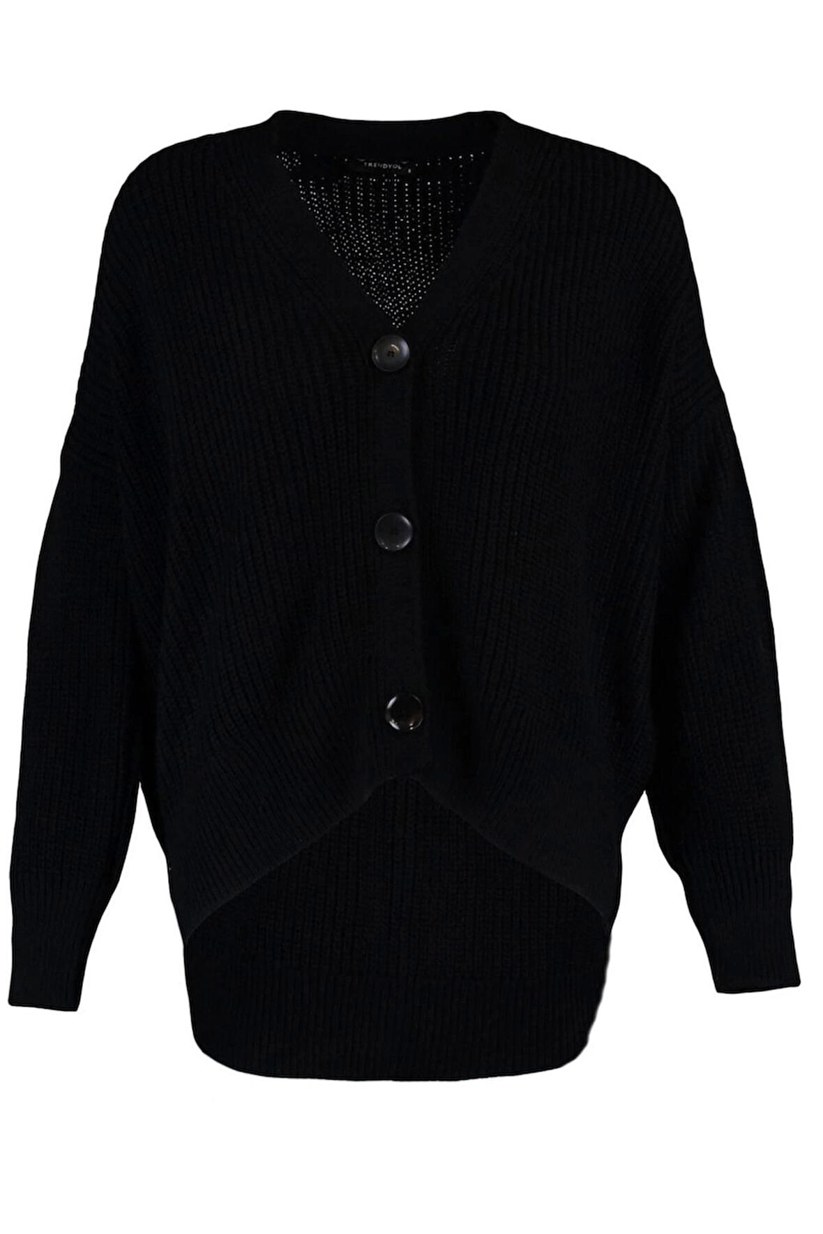 Kadın Moda Şık Regular V Yaka Oversize Geniş Kalıp V Yaka Triko Hırka