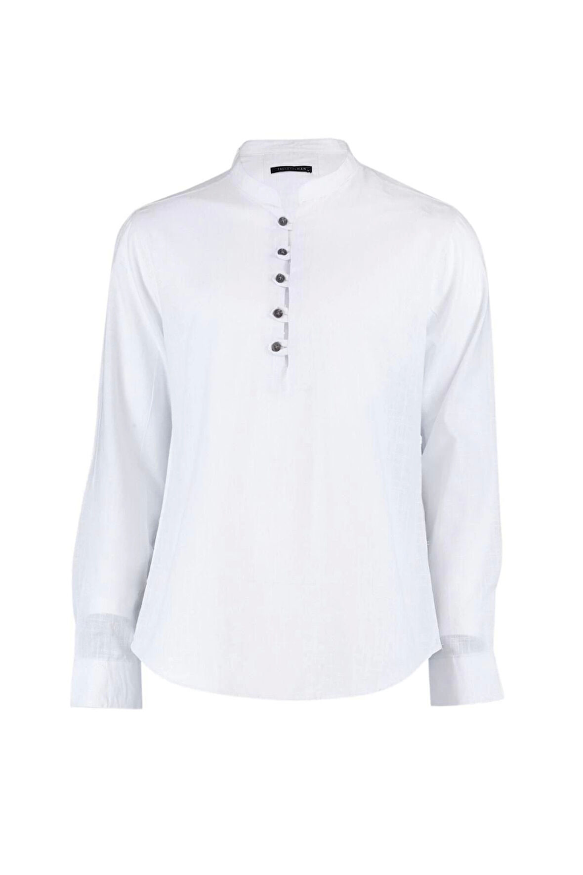Erkek Moda Uzun Kol Dokuma Koyu Yeşil Slim Fit Yarım Patlı Hakim Yaka %100 Pamuklu Gömlek