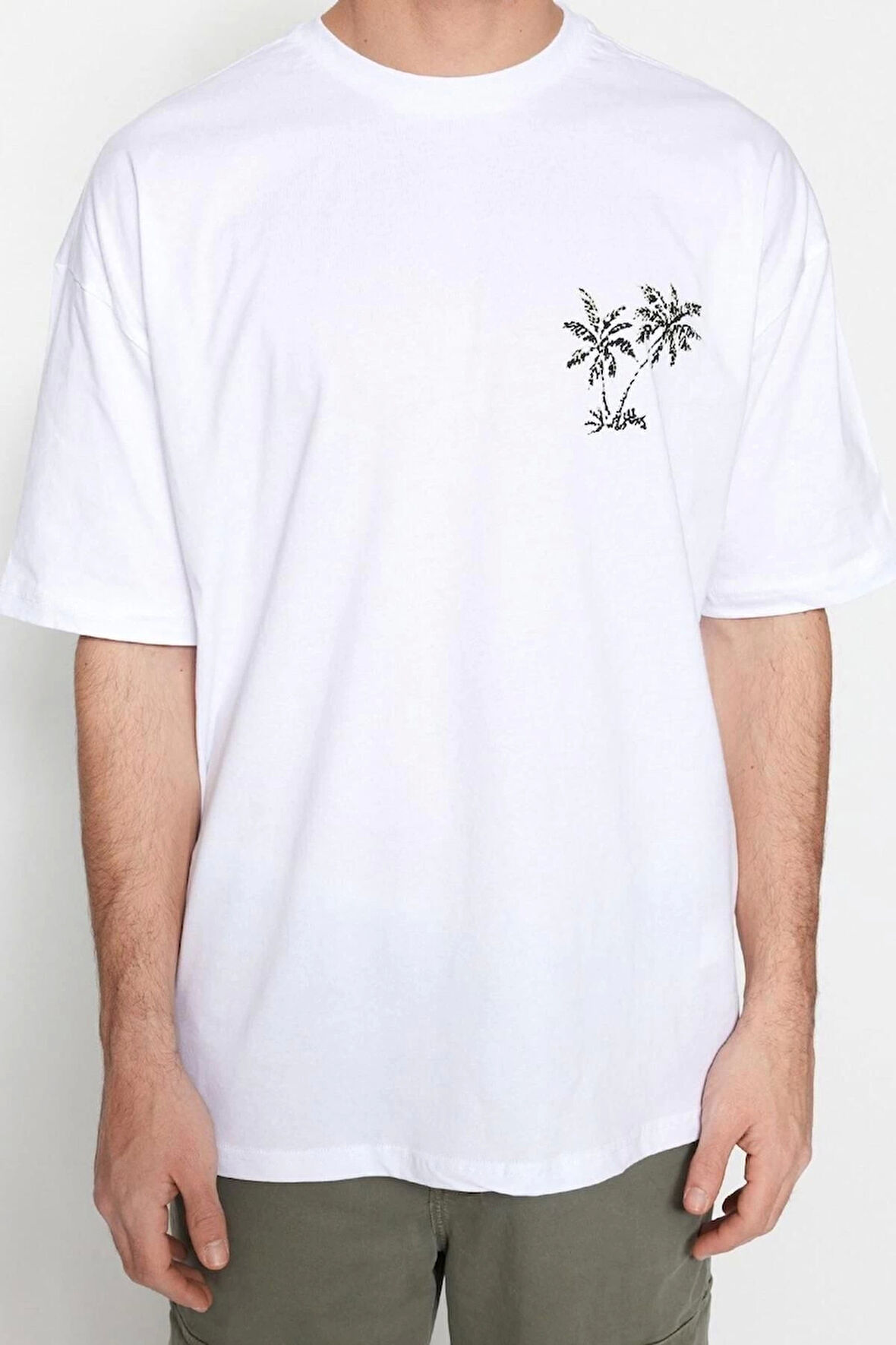 Yeni Sezon Oversize %100 Pamuk Bisiklet Yaka Kısa Kol Manzara Desenli Günlük T-Shirt