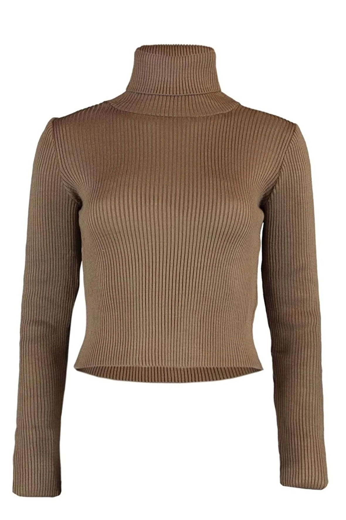 Kadın Moda Şık Regular Balıkçı Yaka Uzun Kol Düz Couple Basic Balıkçı Yaka Triko Kazak