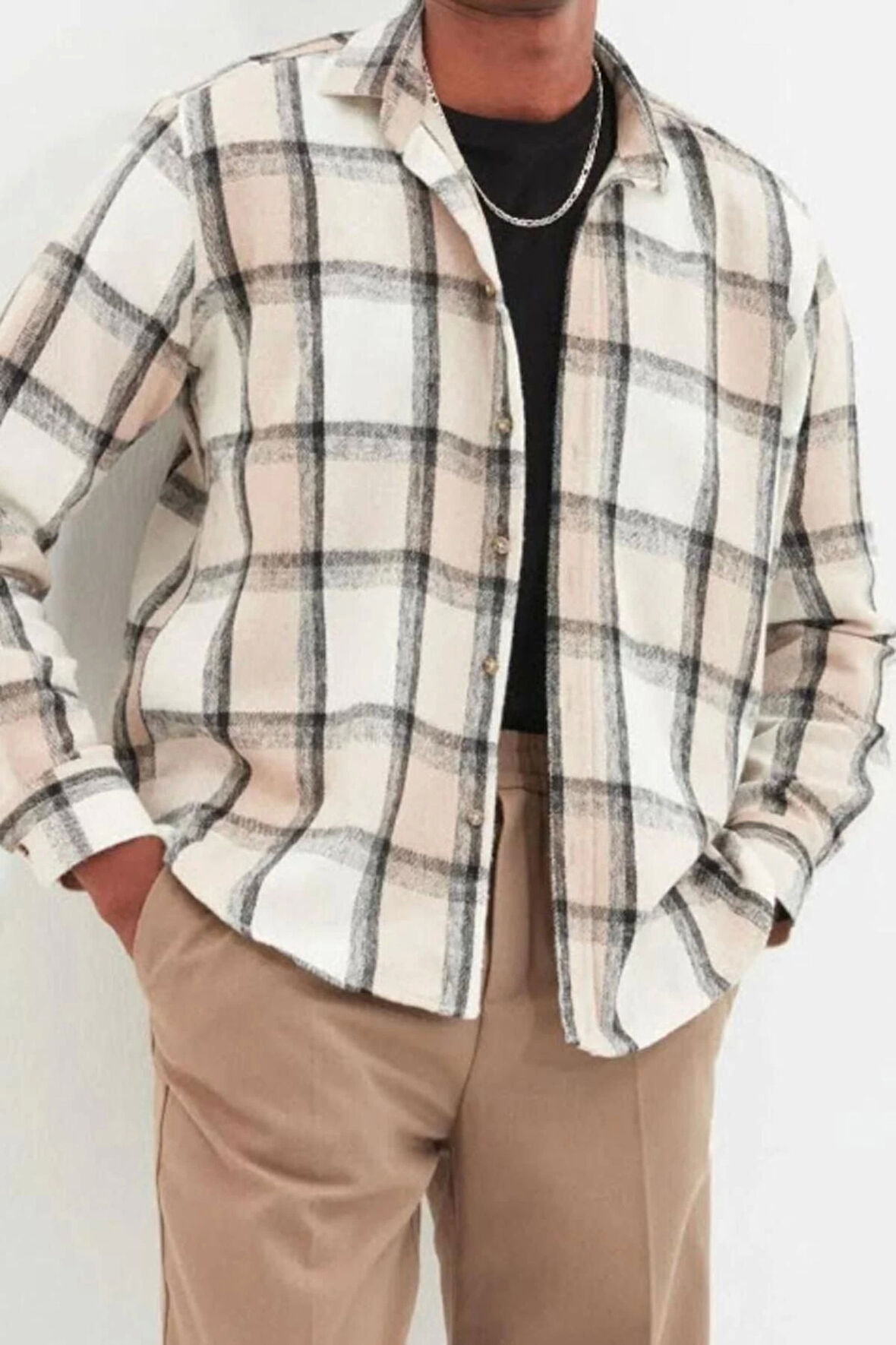 Moda Gömlek Yaka Ekose Uzun Kol Regular Fit Kışlık Oduncu Kareli Gömlek