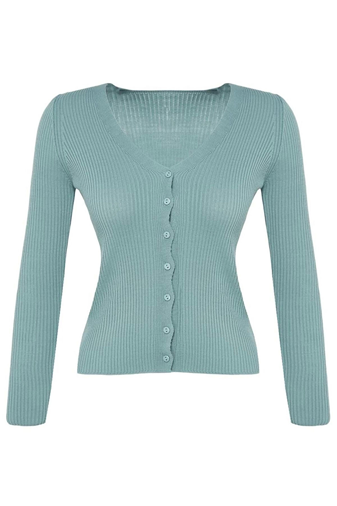 Kadın Moda Şık Regular V Yaka Regular Basic V Yaka Triko Hırka