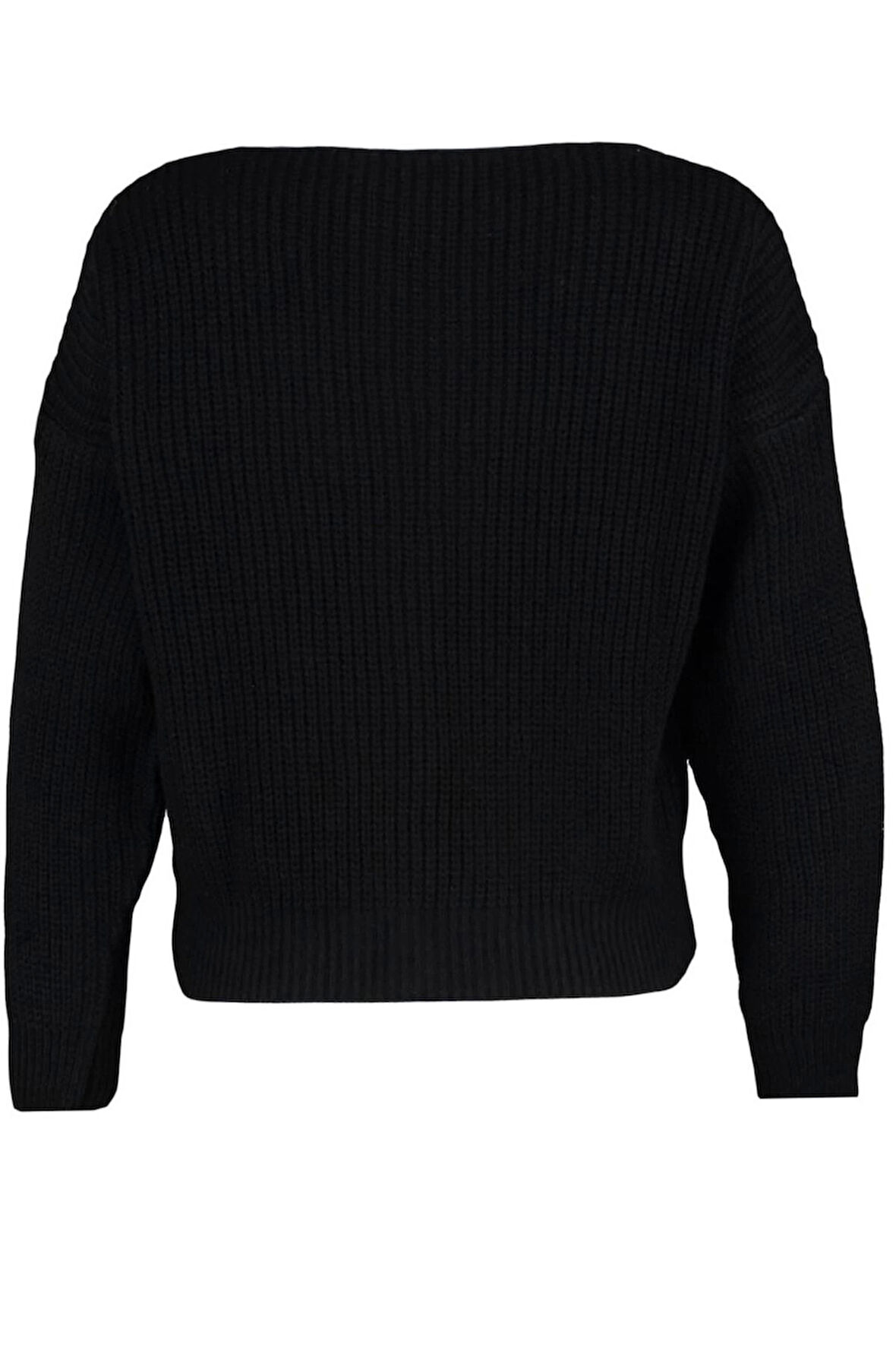 Kadın Moda Şık Regular V Yaka Oversize Geniş Kalıp V Yaka Triko Hırka