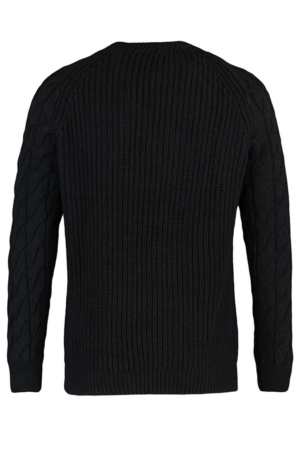 Erkek Moda Şık Regular Bisiklet Yaka Uzun Kol Saç Örgü Unisex Triko Kazak