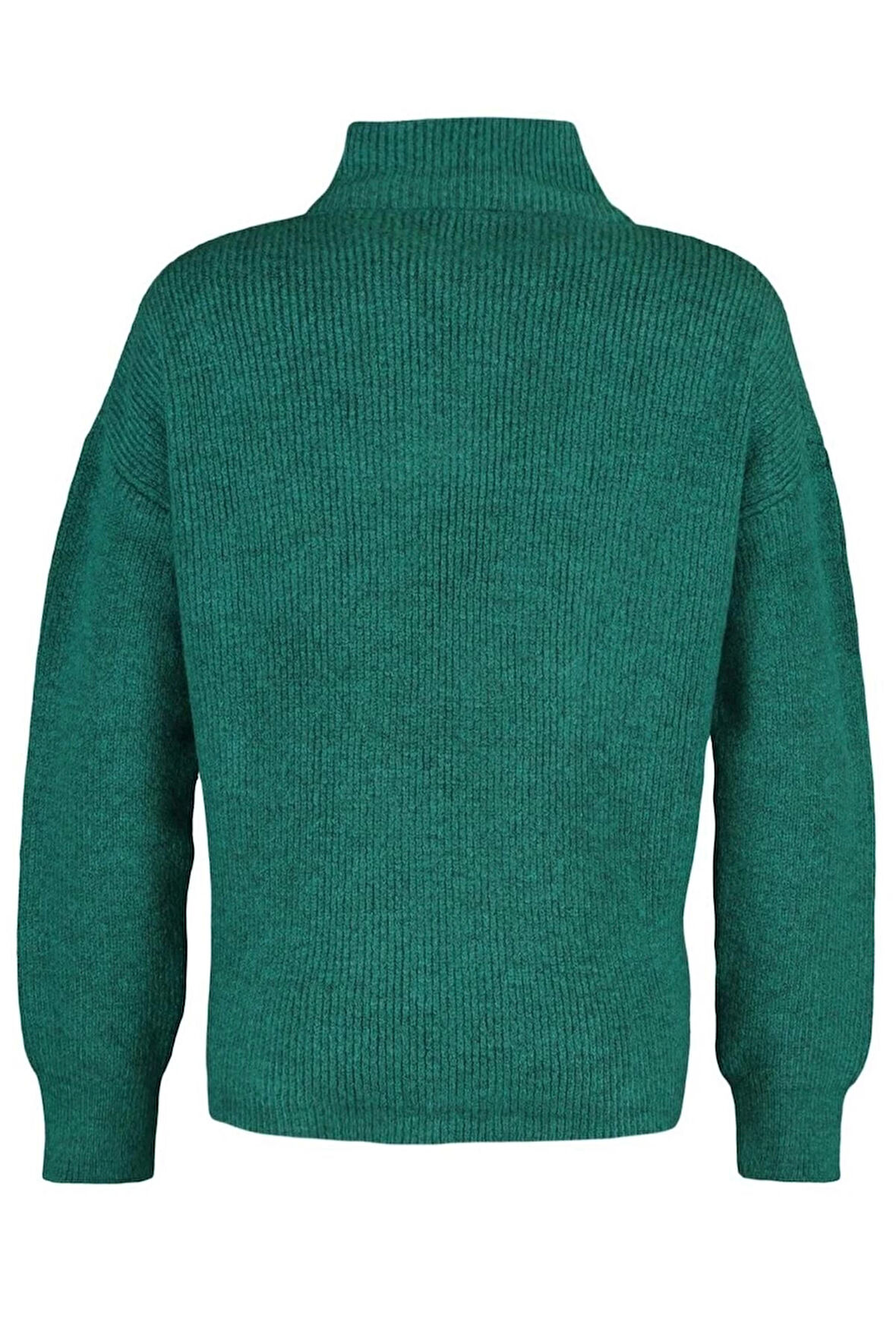 Kadın Moda Şık Regular Dik Yaka Uzun Kol Düz Couple Yumuşak Dokulu Fermuarlı Triko Kazak