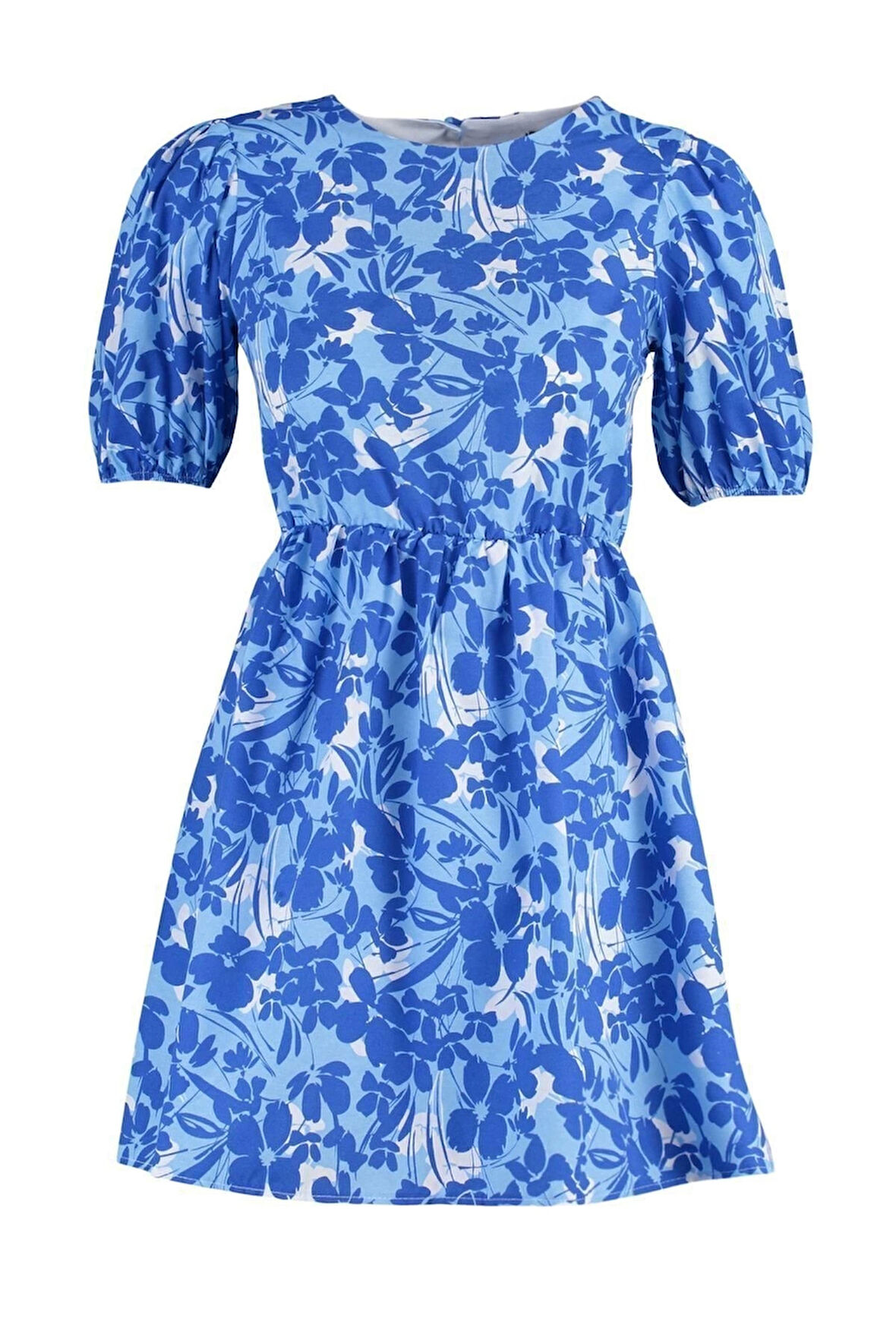 Yeni Regular Casual Günlük Poplin Dokuma Bisiklet Yaka Kısa Kol Skater Mini Boy Elbise