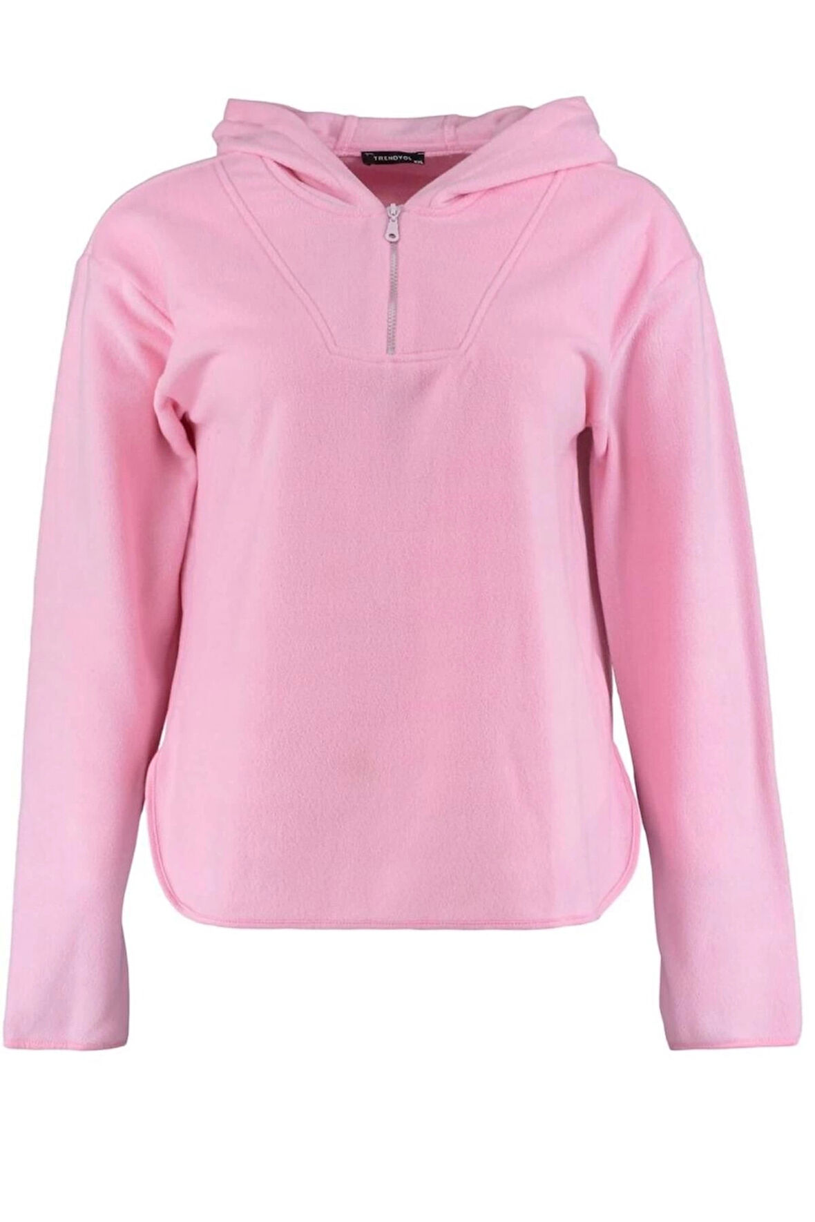 Kadın Büyük Beden Moda Şık Oversize Kapüşonlu Düşük Kol Regular Düşük Kol Örme Sweatshirt