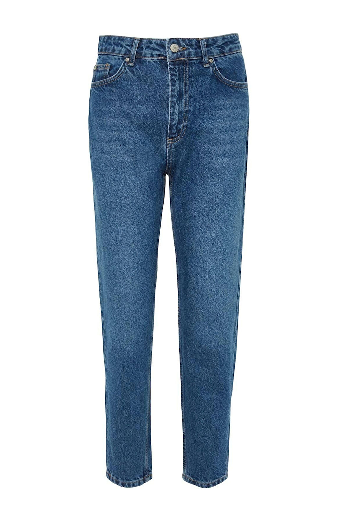 Kadın Moda Şık Kot Pantolon Geniş Paça Regular Boy Denim Yüksek Bel Mom Jeans