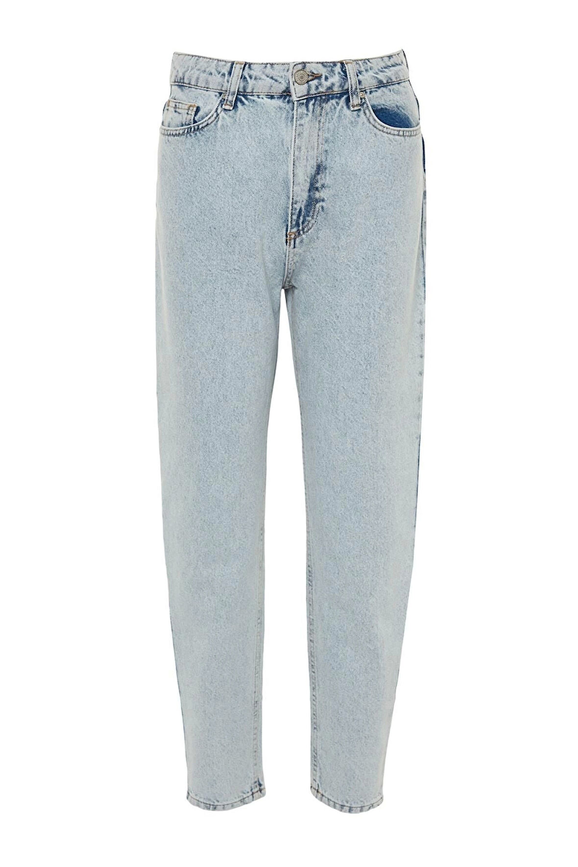 Kadın Moda Şık Kot Pantolon Geniş Paça Regular Boy Denim Yüksek Bel Mom Jeans