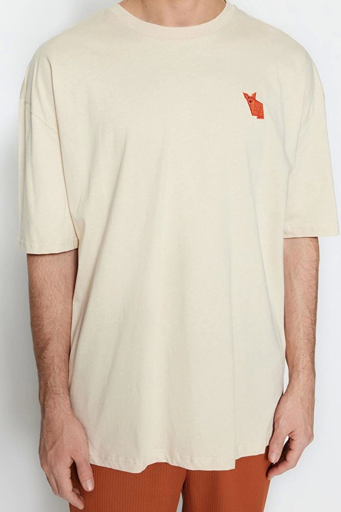 Yeni Sezon Oversize %100 Pamuk Bisiklet Yaka Kısa Kol Animal Desenli Günlük T-Shirt