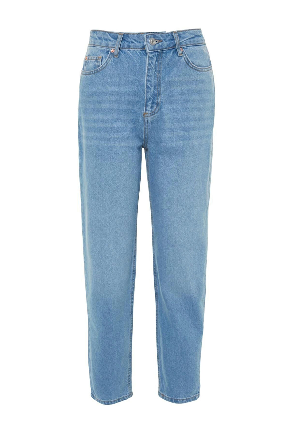 Kadın Moda Şık Kot Pantolon Geniş Paça Uzun Boy Denim Yüksek Bel Mom Jeans