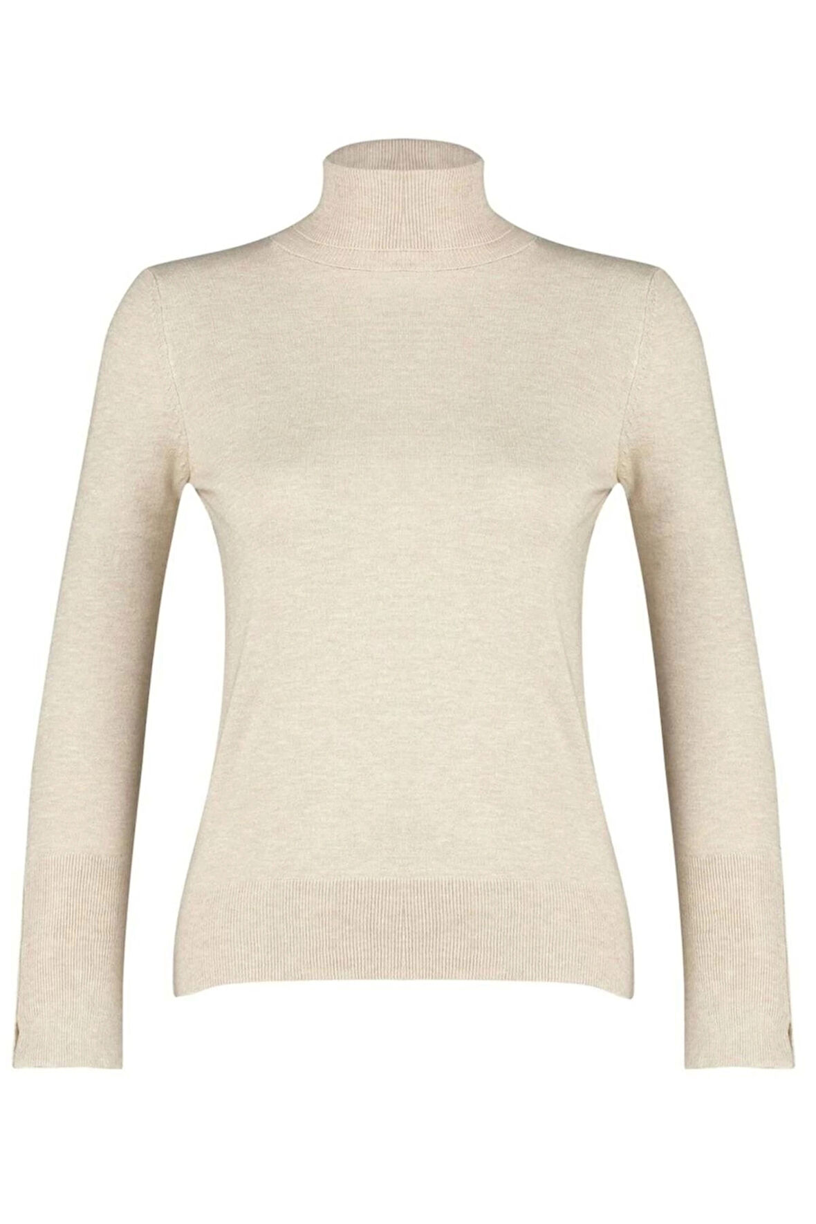 Kadın Moda Şık Regular Balıkçı Yaka Uzun Kol Düz Premium İplik Özel İplik Basic Triko Kazak