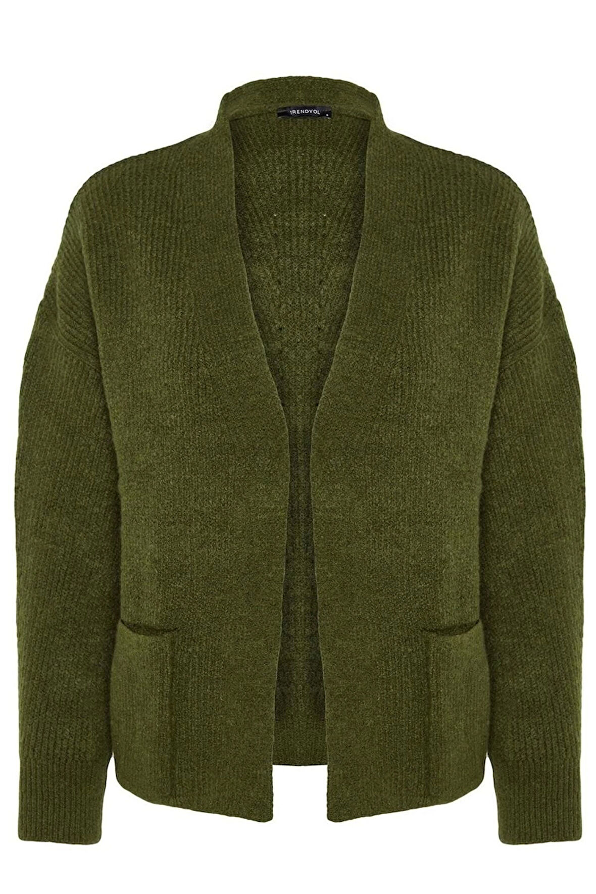 Kadın Moda Şık Regular V Yaka Oversize Süper Geniş Kalıp Yumuşak Dokulu Cep Detaylı Triko Hırka