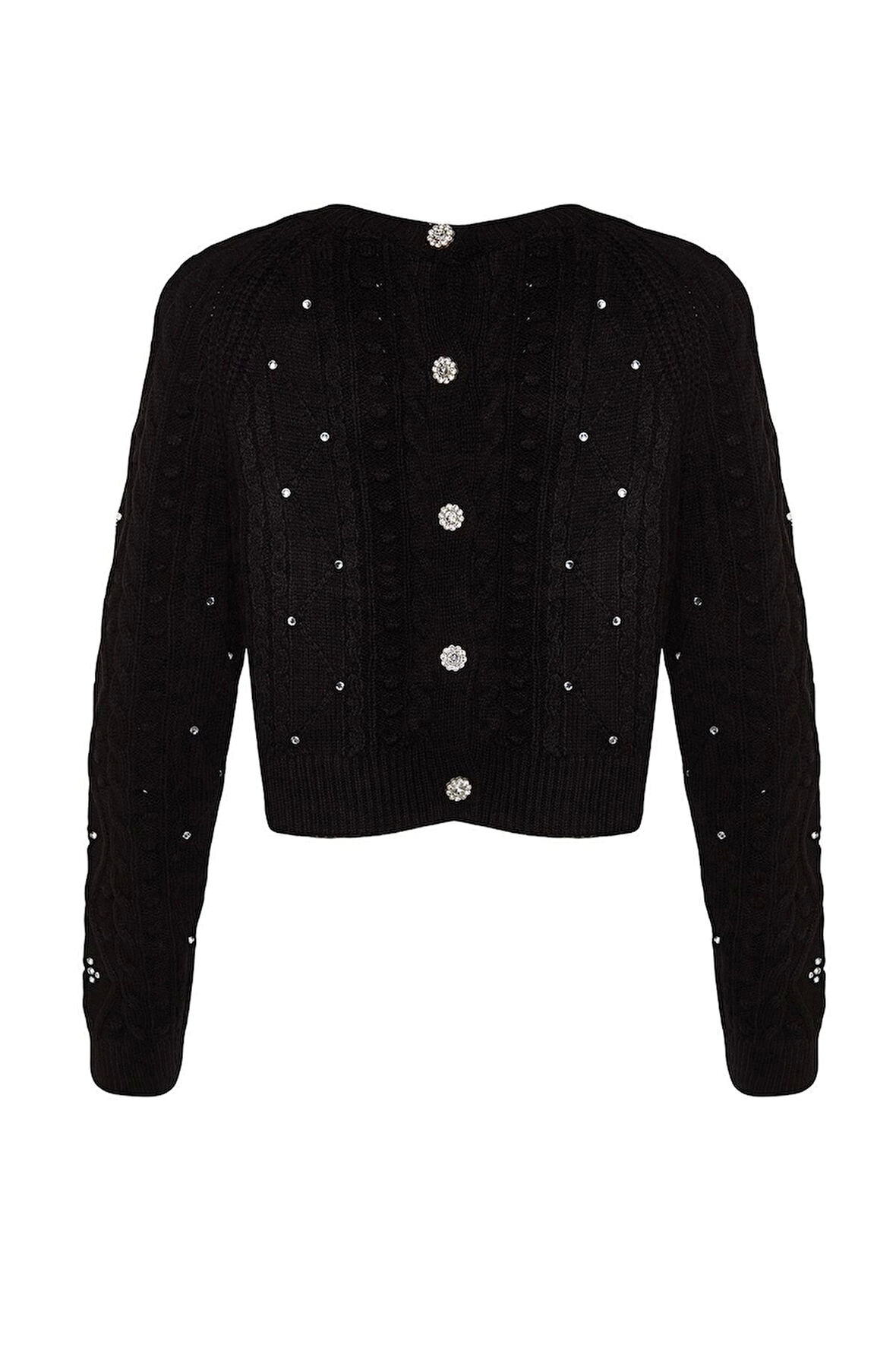 Kadın Moda Şık Bisiklet Yaka Reglan Kol Regular Çift Taraflı Kullanılabilen Triko Kazak