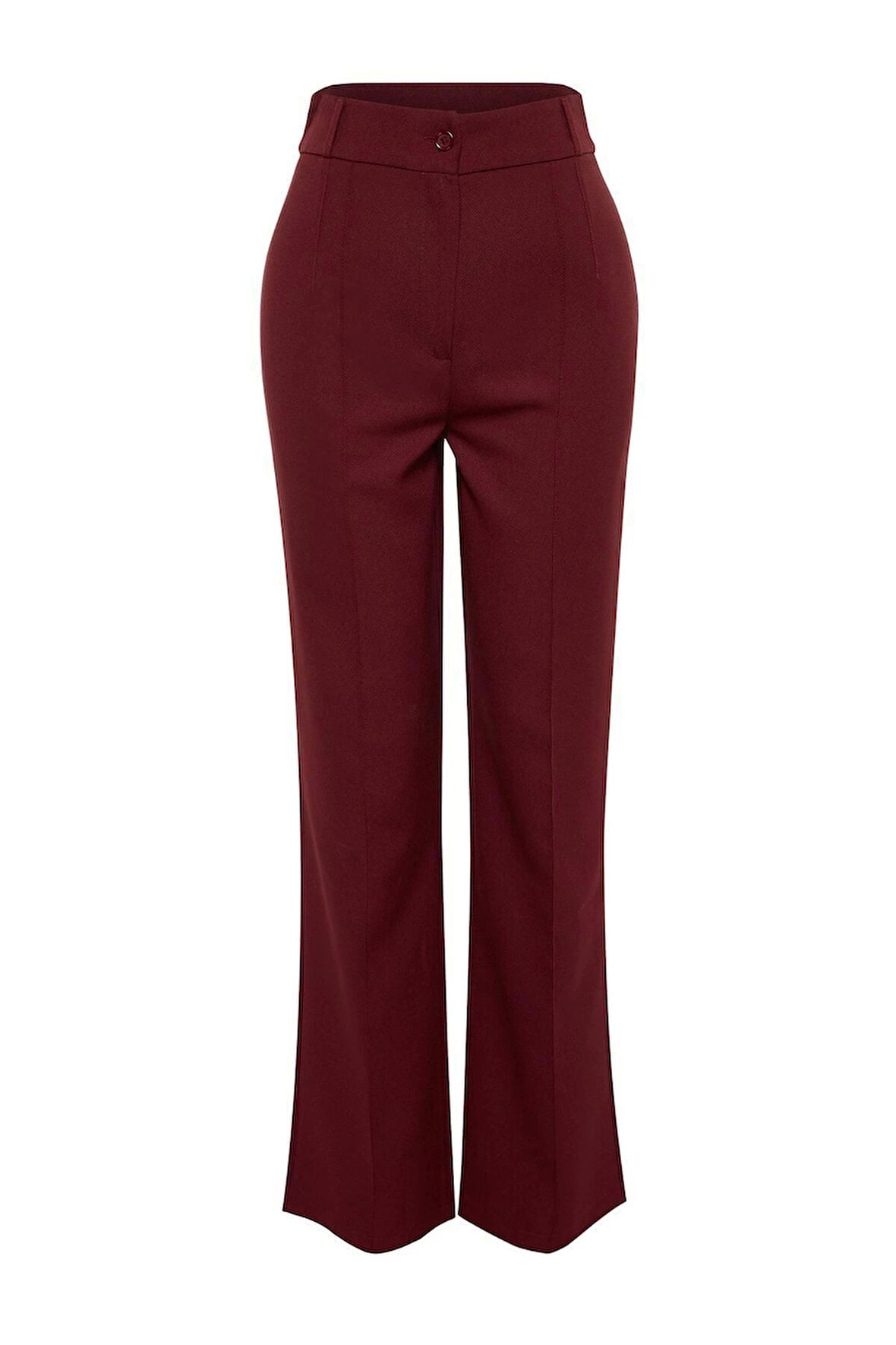 Kadın Yeni Moda Boru Paça Uzun Boy Dokuma Düz Kesim Yüksek Bel Nervür Dikişli Pantolon