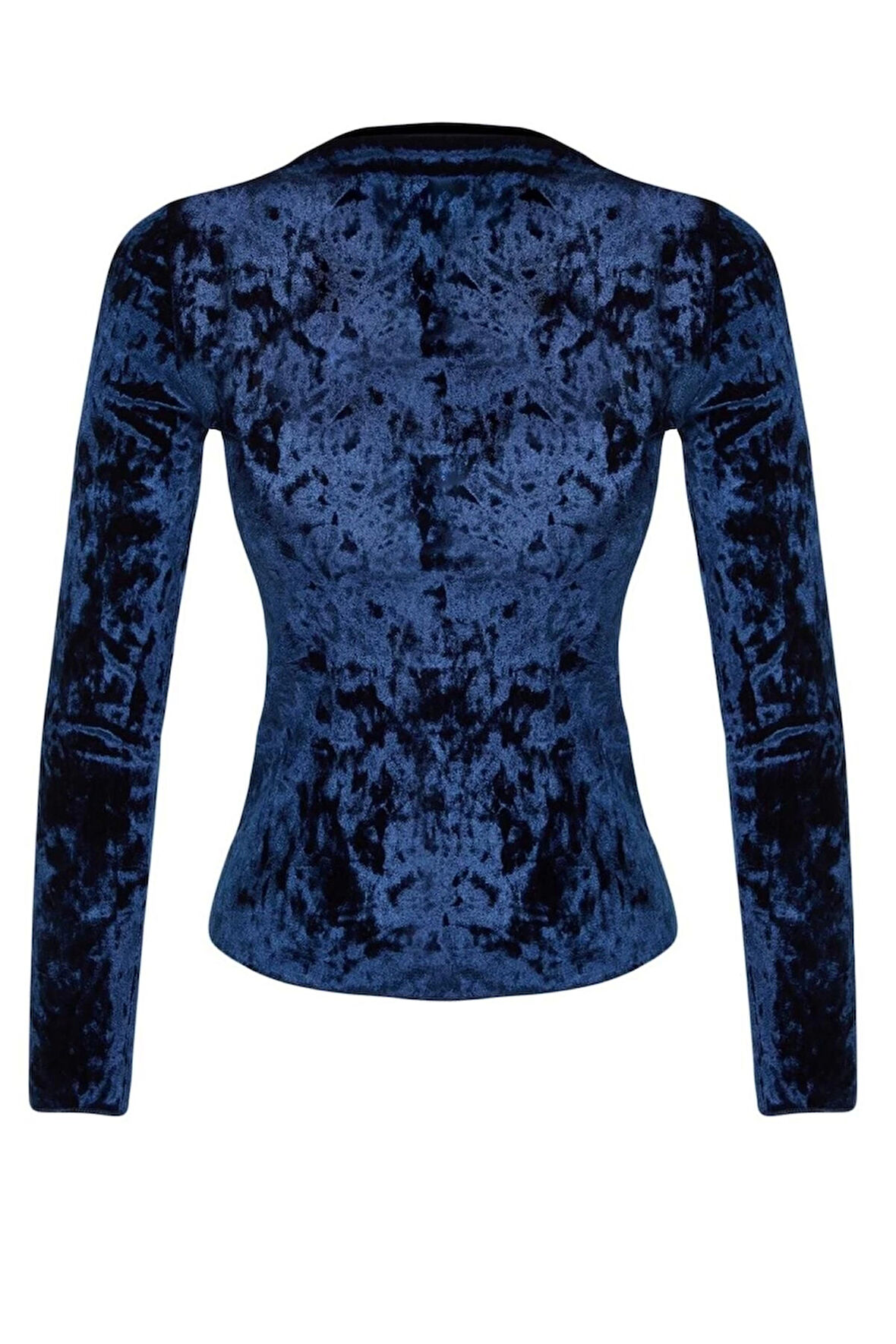 Kadın Moda Şık Üst Giyim Regular Dik Yaka Slim Kalıp Örme Kadife Fit Kollu Bluz