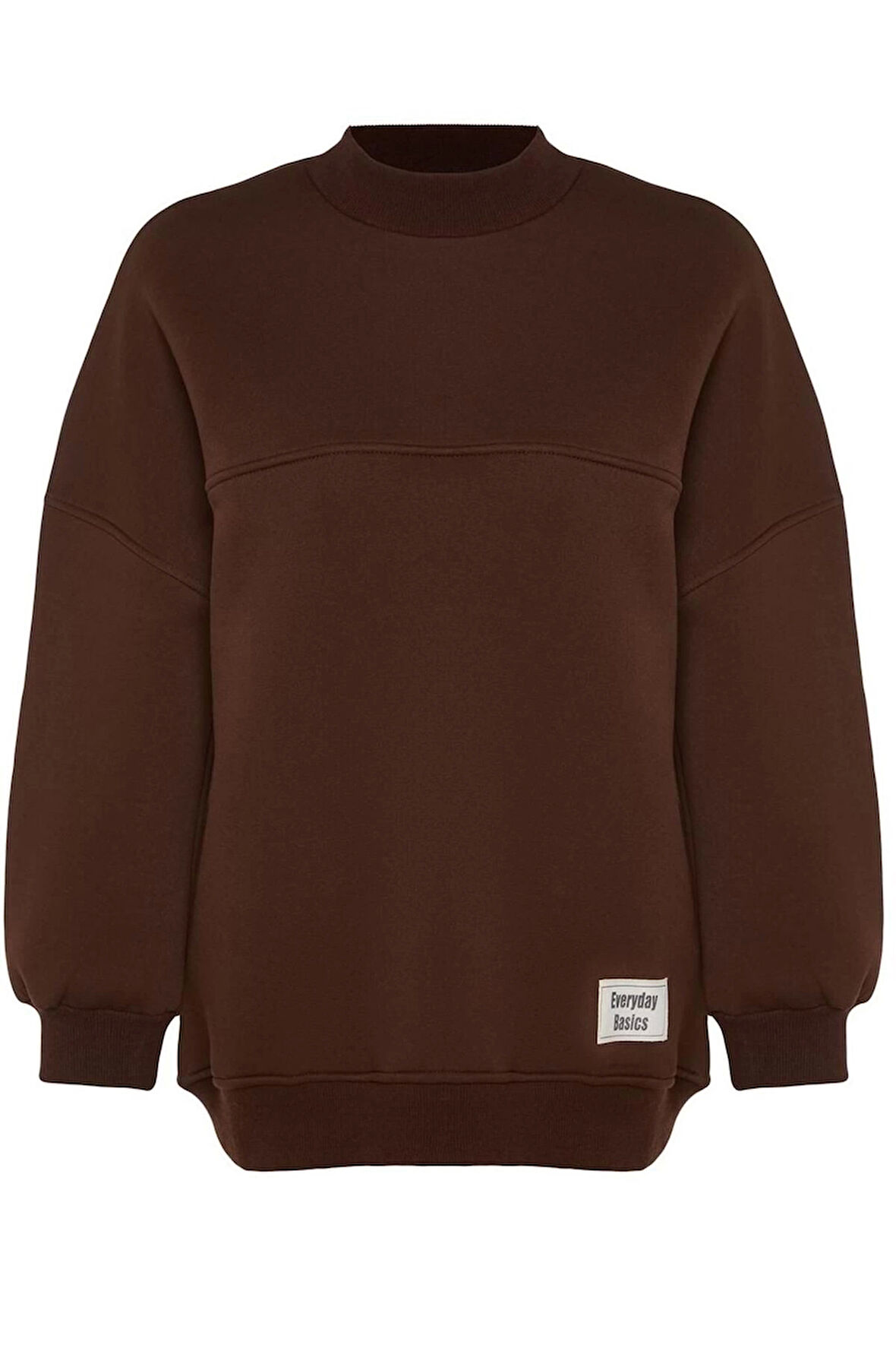 Kadın Tesettür Moda Oversize Bisiklet Yaka Standart Kol Regular Örme İçi Polarlı Tüylü Sweatshirt