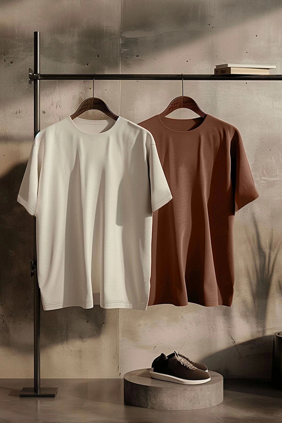 Yeni Sezon 2'li Paket Oversize %100 Pamuk Bisiklet Yaka Kısa Kol Düz Desenli Günlük T-Shirt
