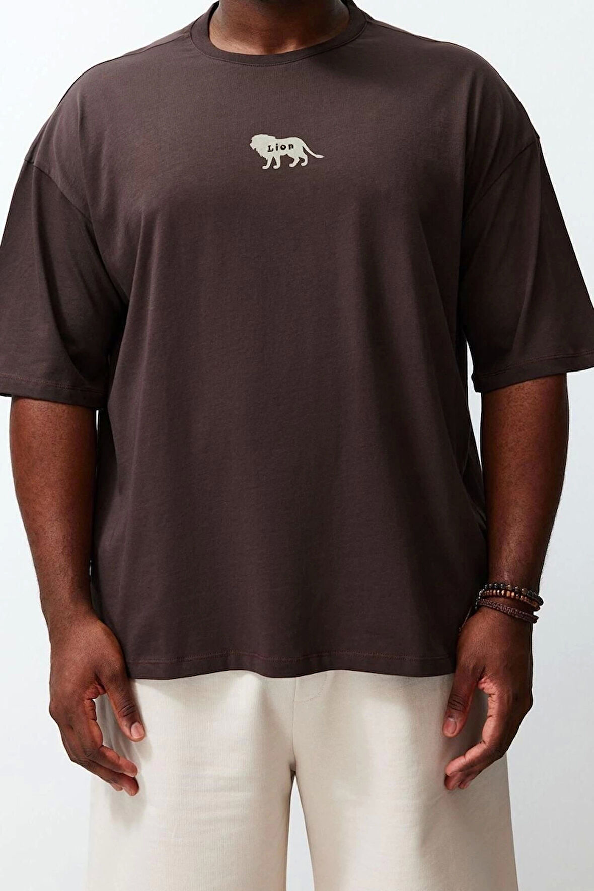 Yeni Sezon Oversize Pamuklu Bisiklet Yaka Kısa Kol Hayvan Desenli Desenli Günlük Büyük Beden T-Shirt