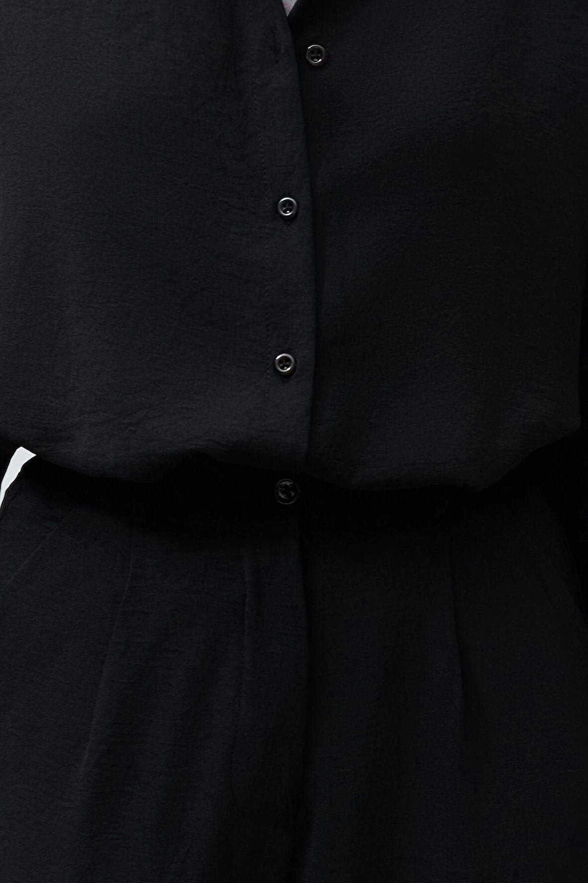 Kadın Moda Şık Regular Boy Uzun Kollu Dokuma Gömlek-Pantolon Takım