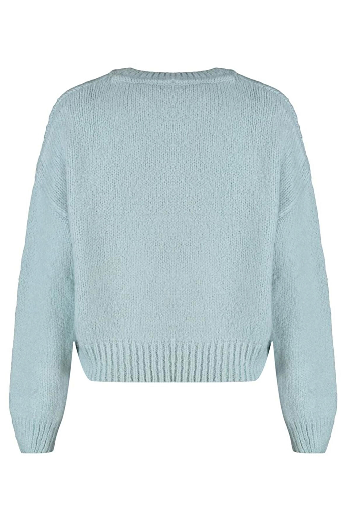 Kadın Moda Şık Regular Bisiklet Yaka Uzun Kol Düz Geniş Kalıp Yumuşak Dokulu Basic Triko Kazak