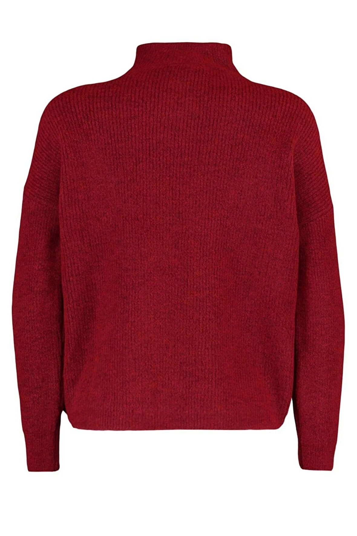 Kadın Moda Şık Regular Dik Yaka Uzun Kol Düz Couple Yumuşak Dokulu Fermuarlı Triko Kazak