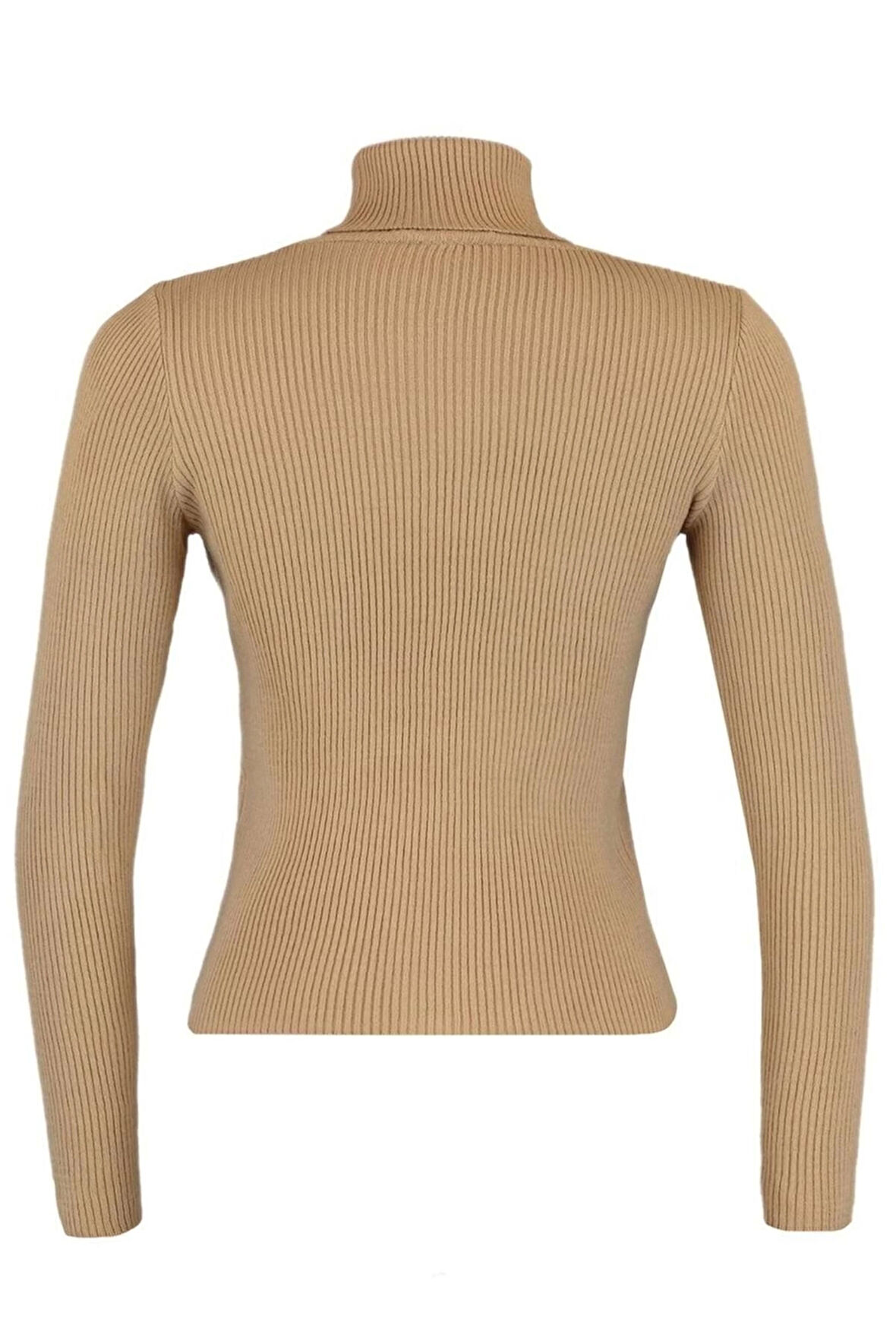 Kadın Moda Şık Regular Balıkçı Yaka Uzun Kol Düz Couple Basic Balıkçı Yaka Triko Kazak