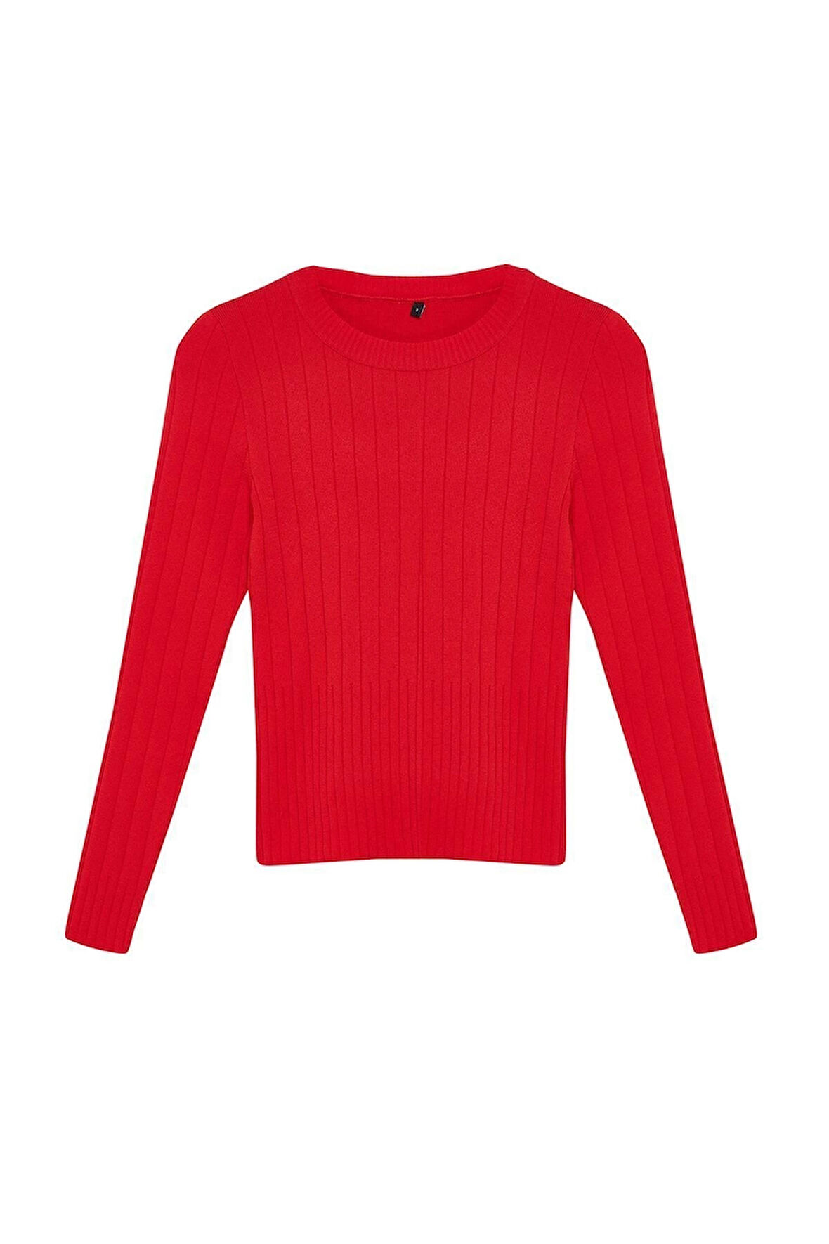 Kadın Moda Şık Bisiklet Yaka Standart Kol Regular Basic Triko Kazak