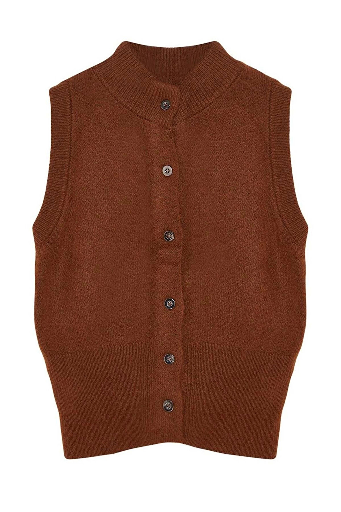Kadın Moda Şık Regular Bisiklet Yaka Slim Yumuşak Dokulu Triko Hırka