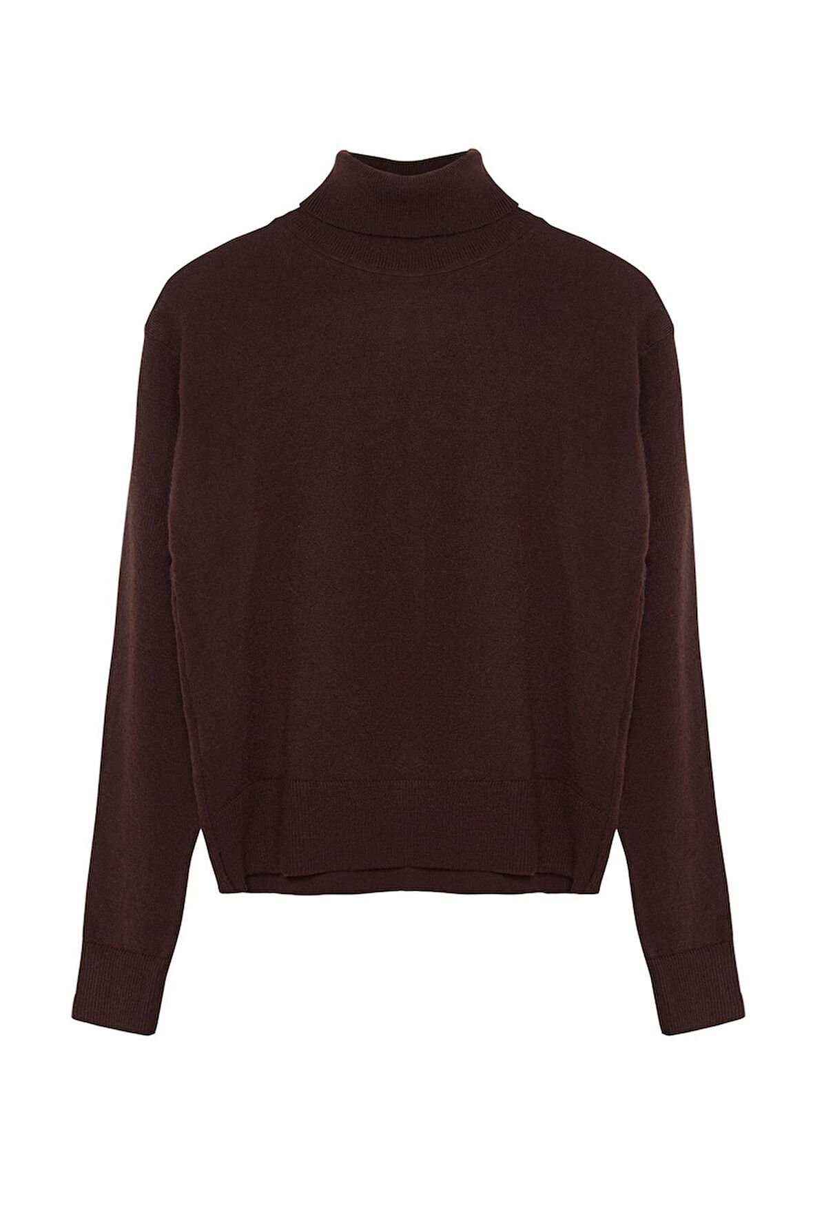 Kadın Moda Şık Balıkçı Yaka Standart Kol Regular Yünlü Couple Geniş Kalıp Triko Kazak