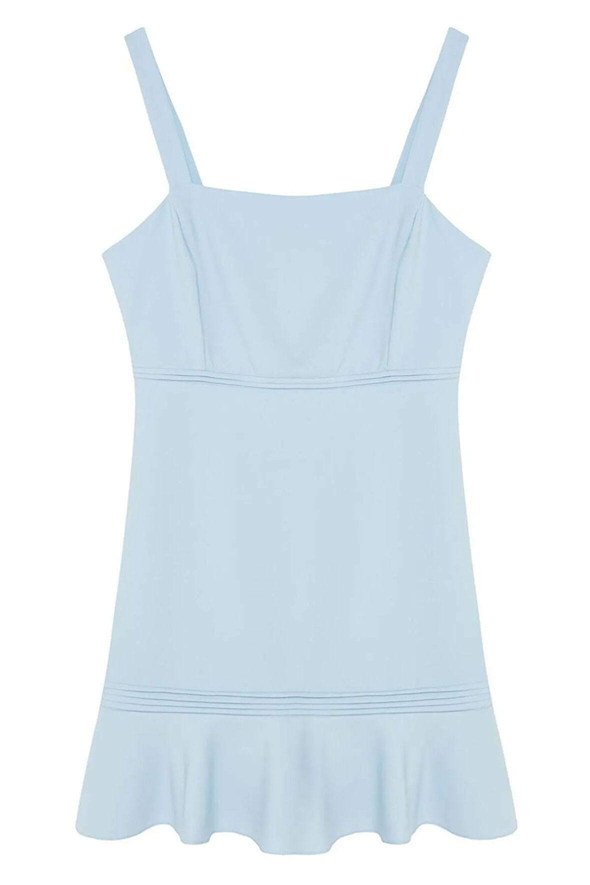 Yeni Fit Casual Günlük Finike Dokuma Kare Yaka Truvakar Kol Kol Bodycone Mini Boy Büyük Beden Elbise