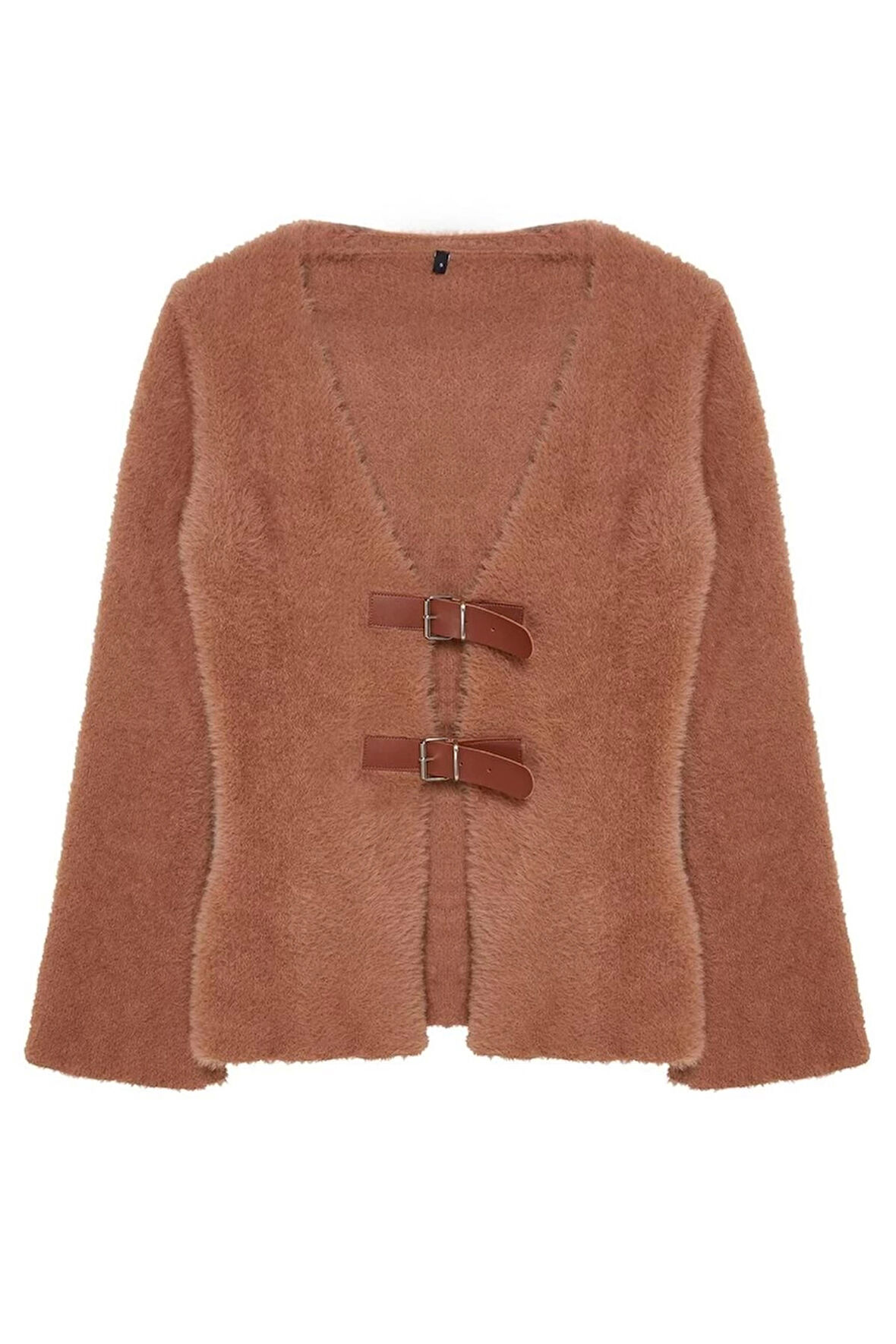 Kadın Moda Şık Regular V Yaka Regular Kapamalı Triko Hırka