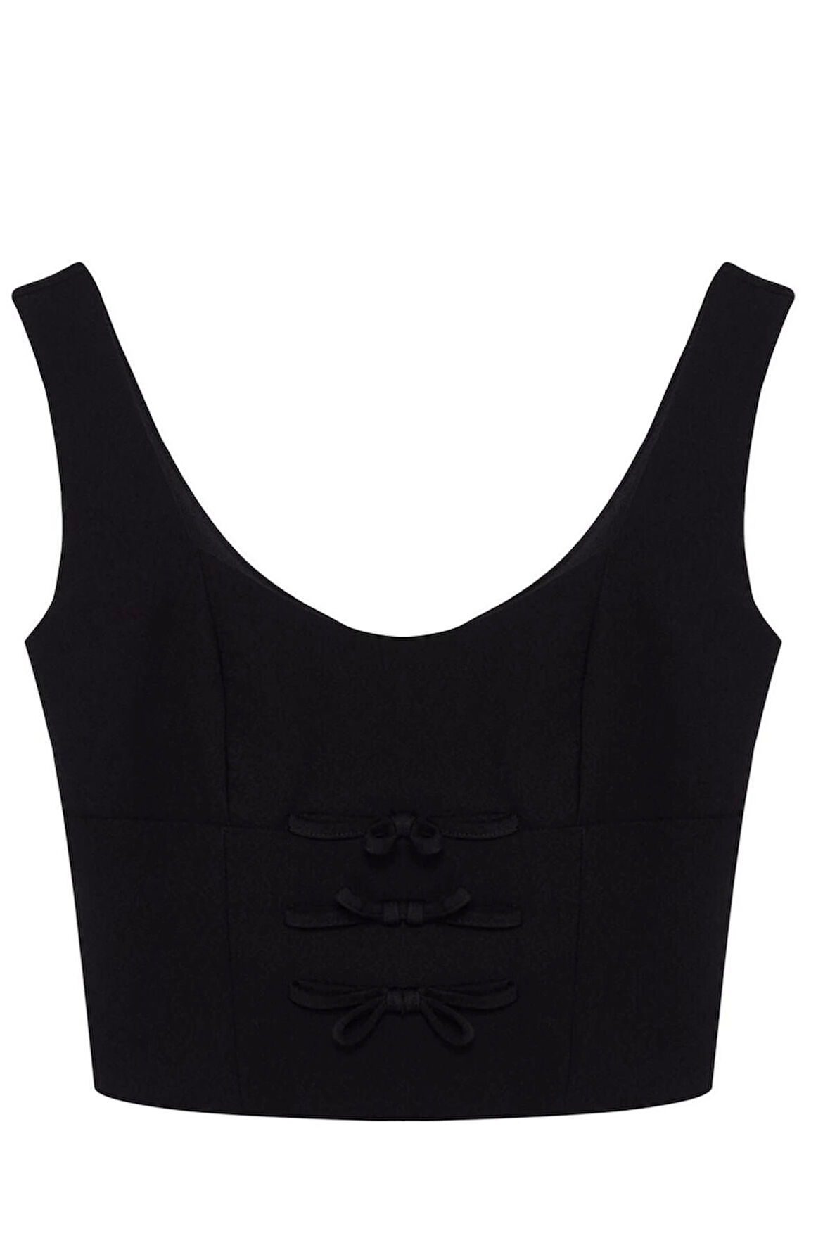 Kadın Moda Şık Üst Giyim Regular Kare Yaka Fitted Kalıp Dokuma Fiyonk Detaylı Bluz